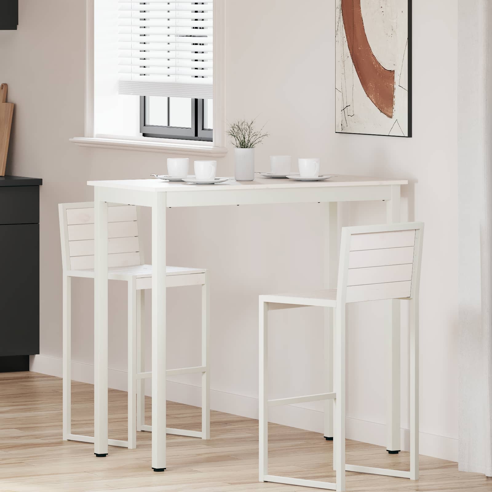 Table de bar Blanc 110 x 55 x 105 cm Bois de pin massif - XIOS