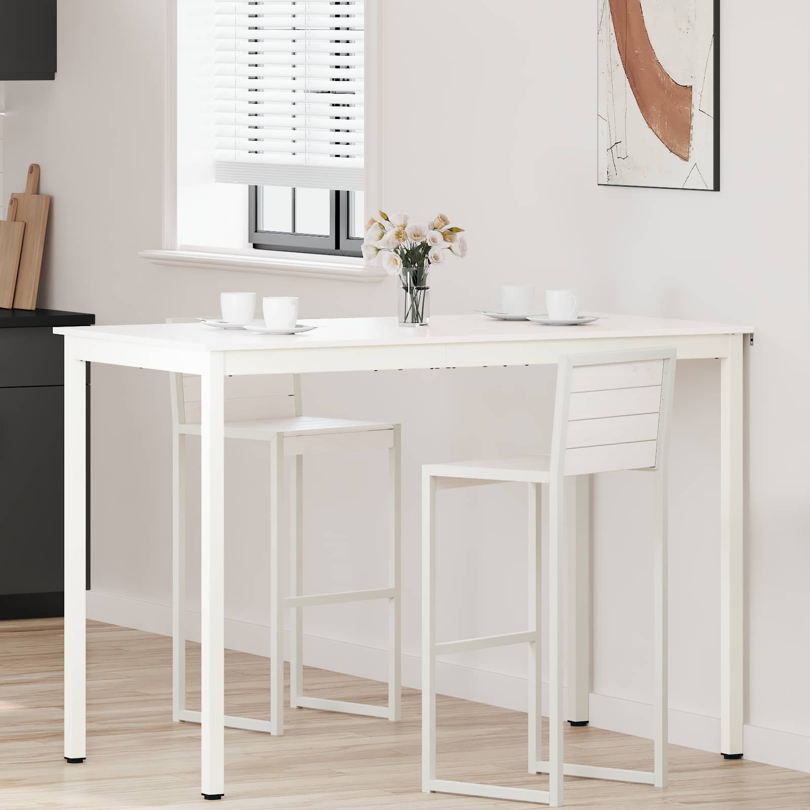 Table de bar Blanc 110 x 55 x 105 cm Bois de pin massif - XIOS