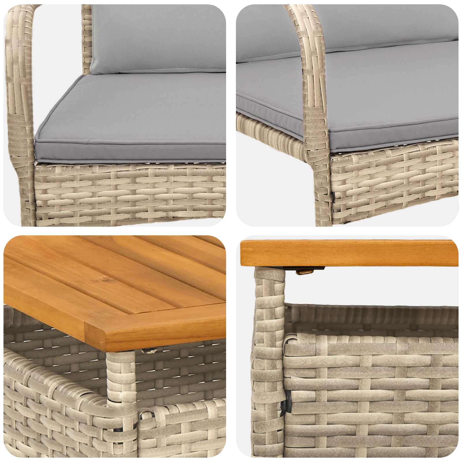Ensemble de jardin avec coussin acier - XIOS