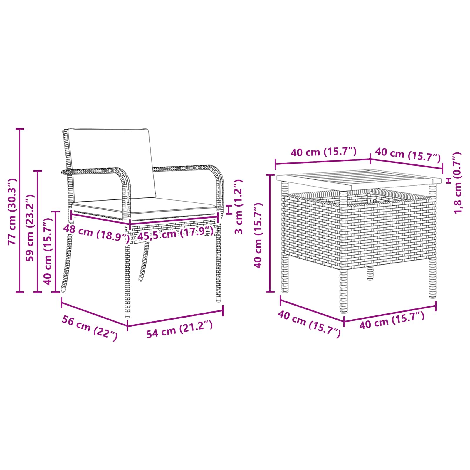 Ensemble de jardin avec coussin acier - XIOS