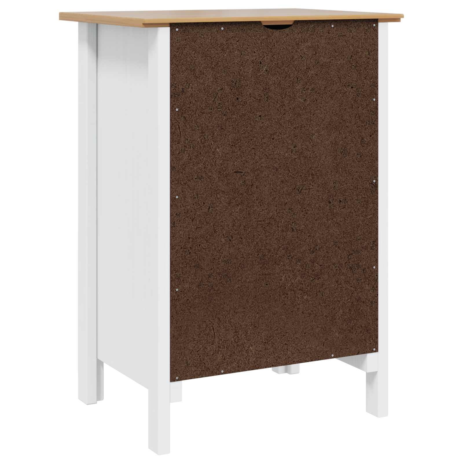 Cabinet de chevet HILL Blanc et marron miel 46 x 35 x 65 cm - XIOS