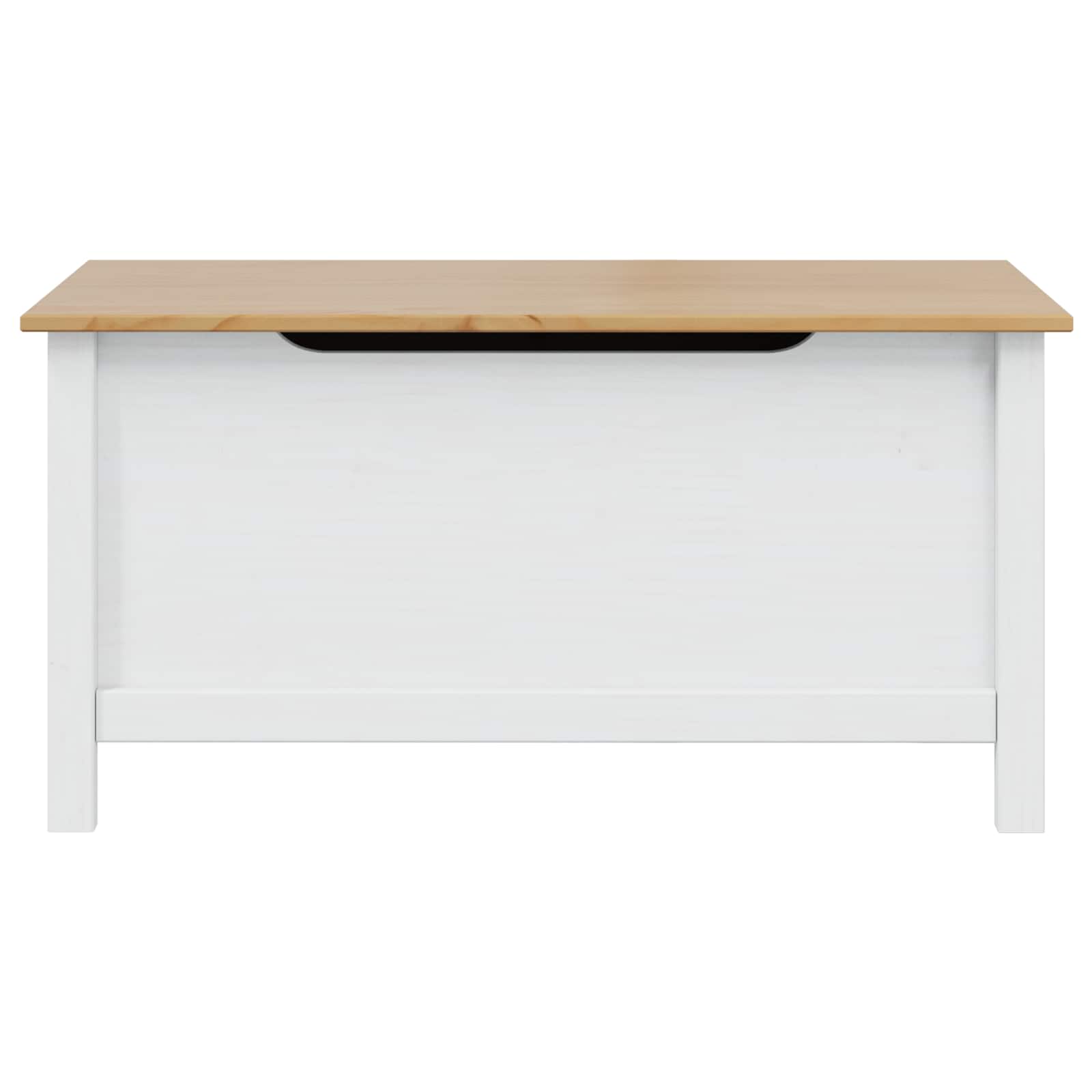 Boîte de rangement HILL Blanc et marron miel 90 x 40 x 45 cm - XIOS