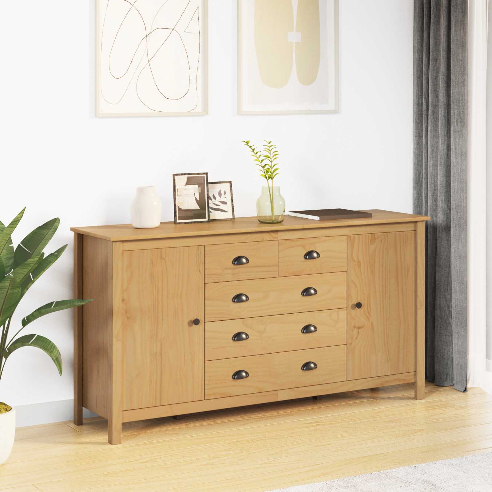 Buffet avec tiroir HILL Marron miel 154 x 40 x 80 cm Pin massif - XIOS