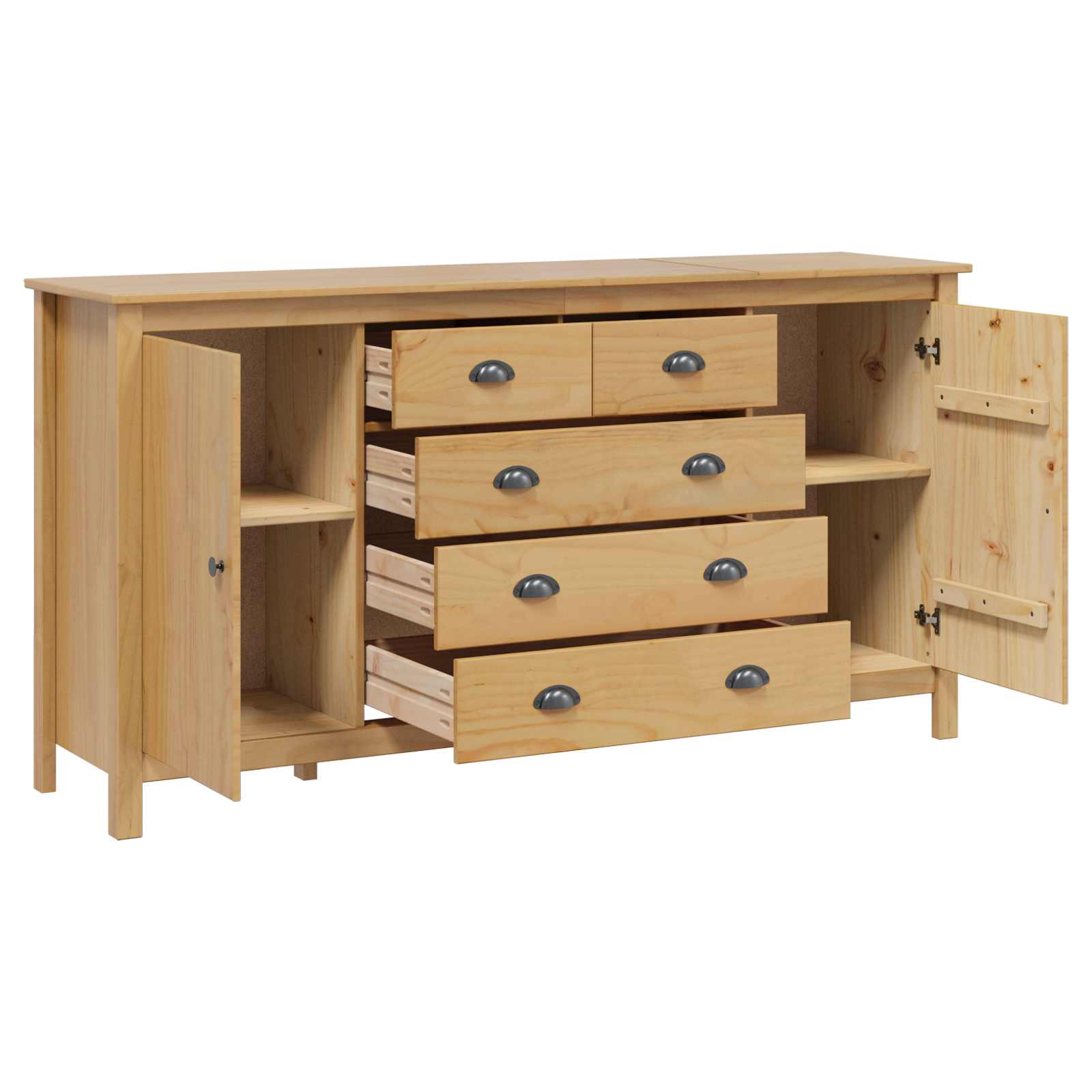 Buffet avec tiroir HILL Marron miel 154 x 40 x 80 cm Pin massif - XIOS