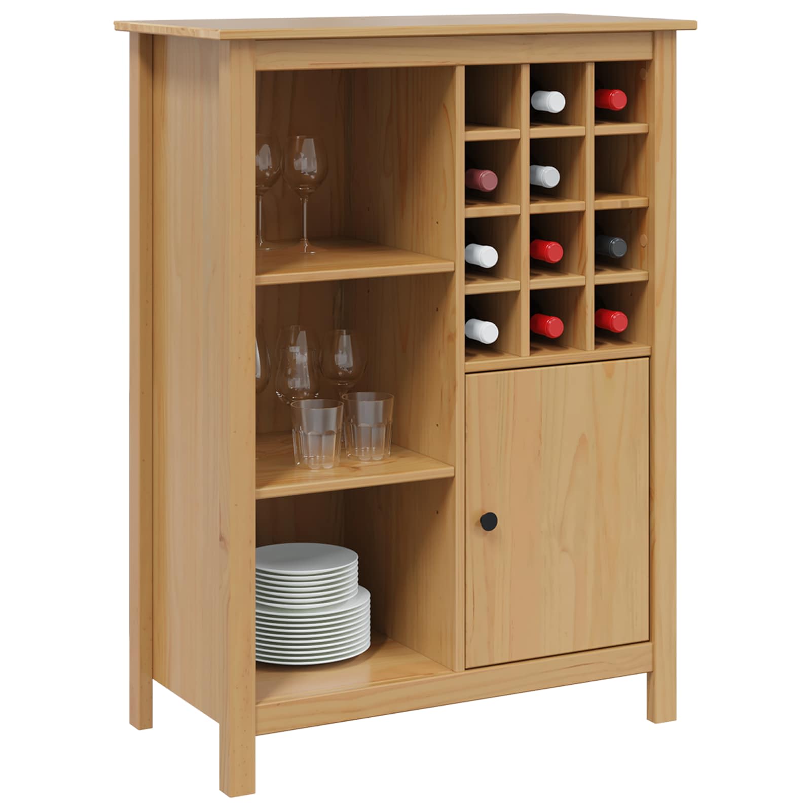 Cabinet à vin HILL Marron miel 79.5 x 40 x 107.5 cm - XIOS