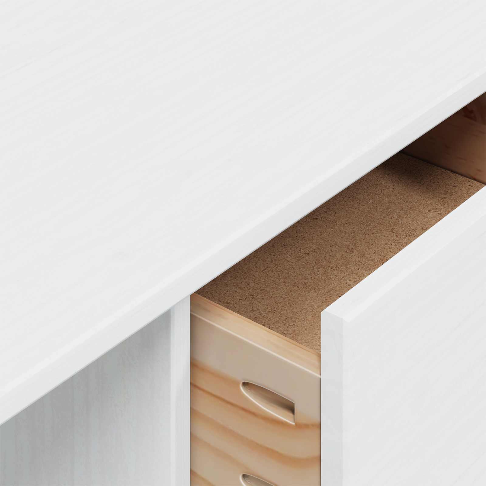 Bureau avec tiroirs Blanc 100 x 45 x 74 cm Bois de Pin Massif - XIOS