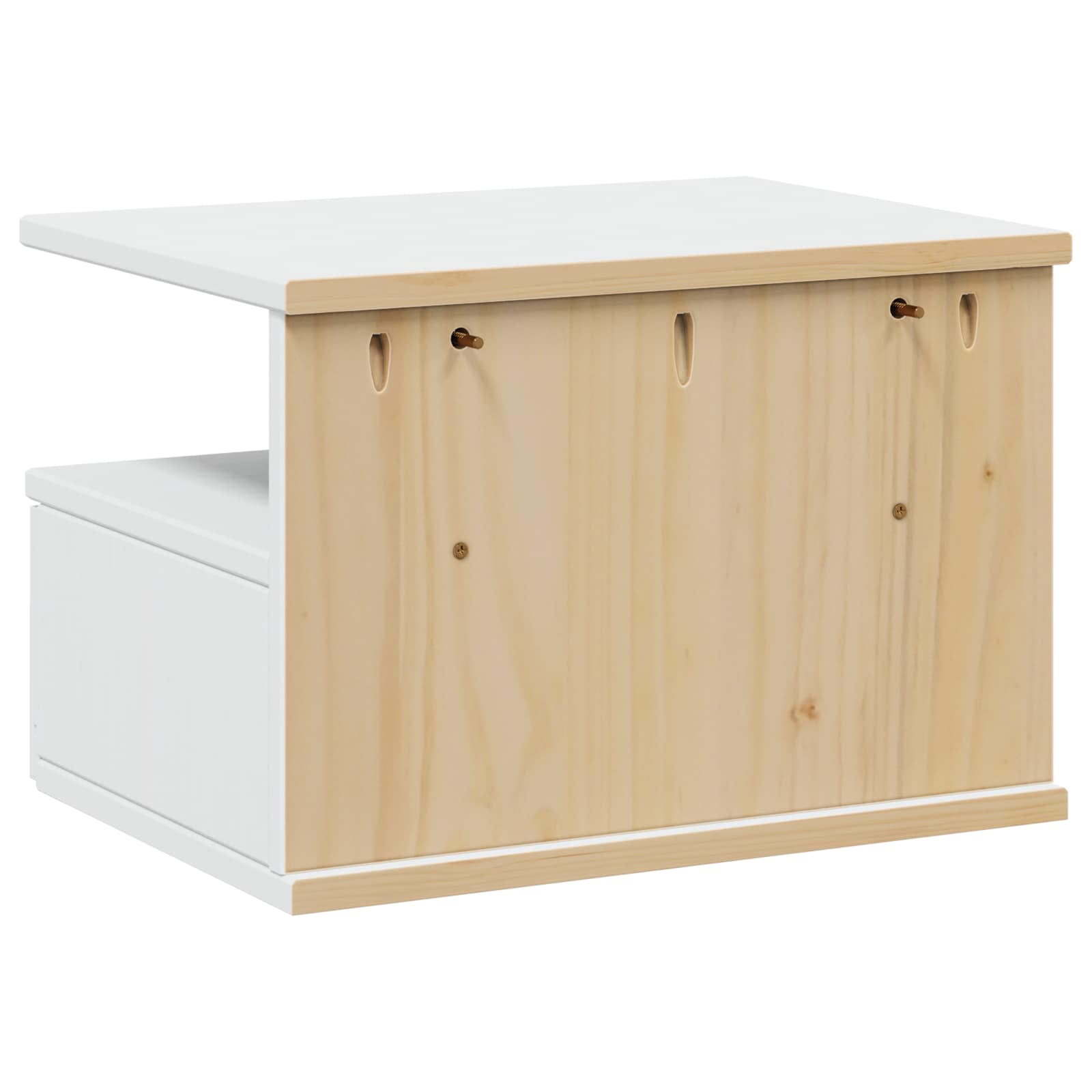 Cabinet de chevet Blanc 40 x 31 x 27 cm Bois de Pin Massif - XIOS