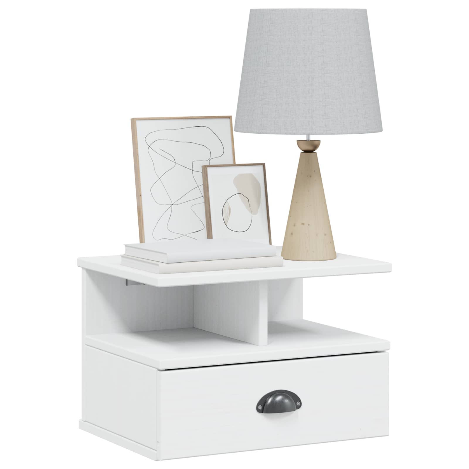 Cabinet de chevet Blanc 40 x 31 x 27 cm Bois de Pin Massif - XIOS