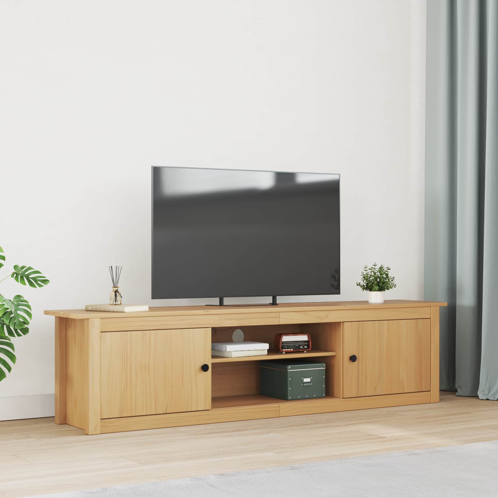 Support pour TV HILL Marron miel 158 x 40 x 39,5 cm Pin massif - XIOS