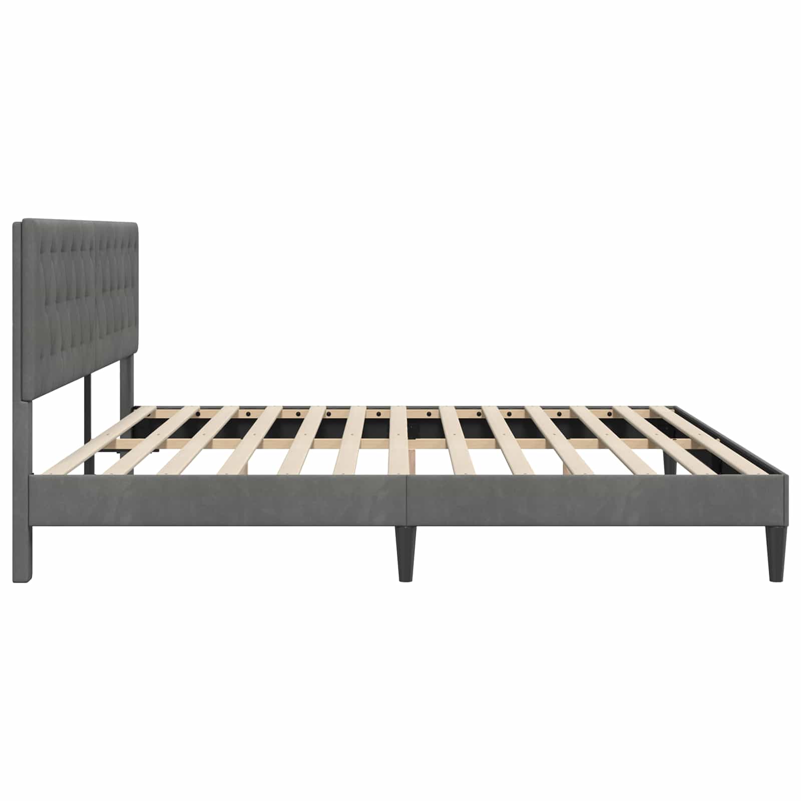 Cadre de lit avec tête de lit Gris foncé 180 x 200 cm Velours - XIOS