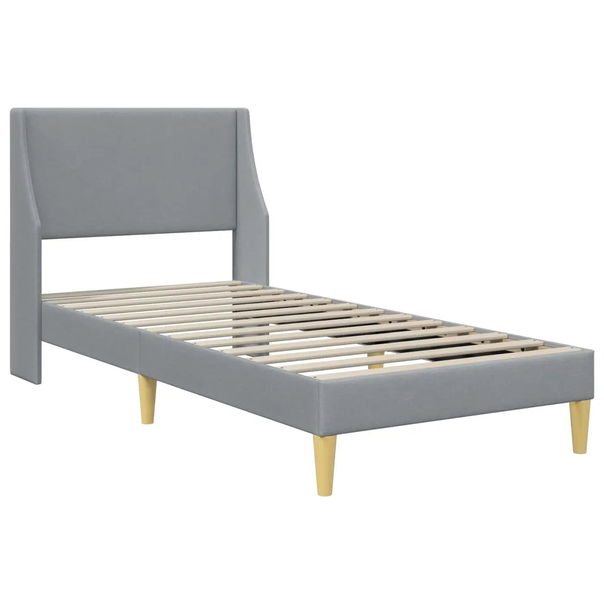 Cadre de lit avec matelas Gris clair 90 x 200 cm Polyester - XIOS
