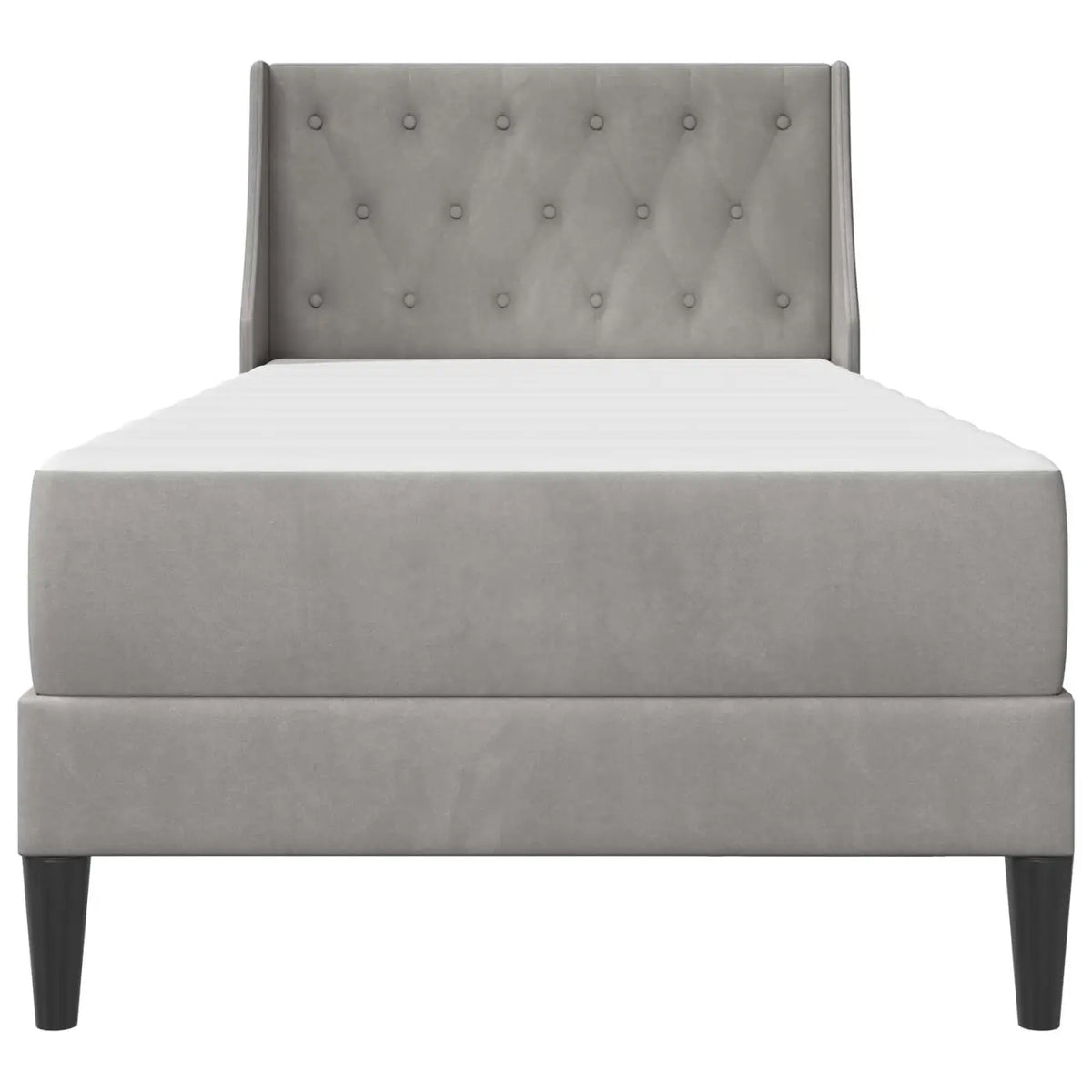 Cadre de lit avec matelas Gris clair 90 x 200 cm Velours - XIOS