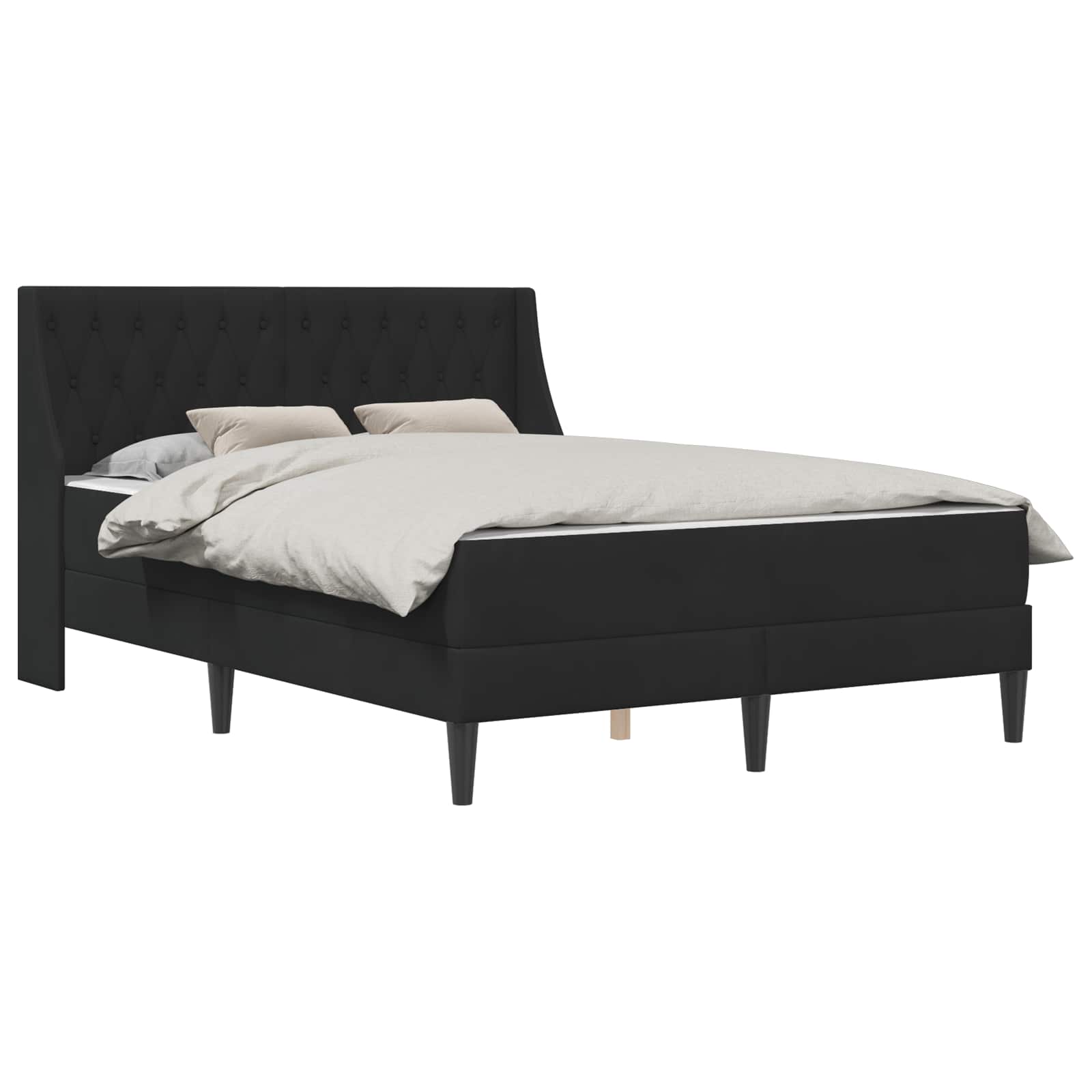 Cadre de lit avec matelas Noir 120 x 190 cm Velours - XIOS