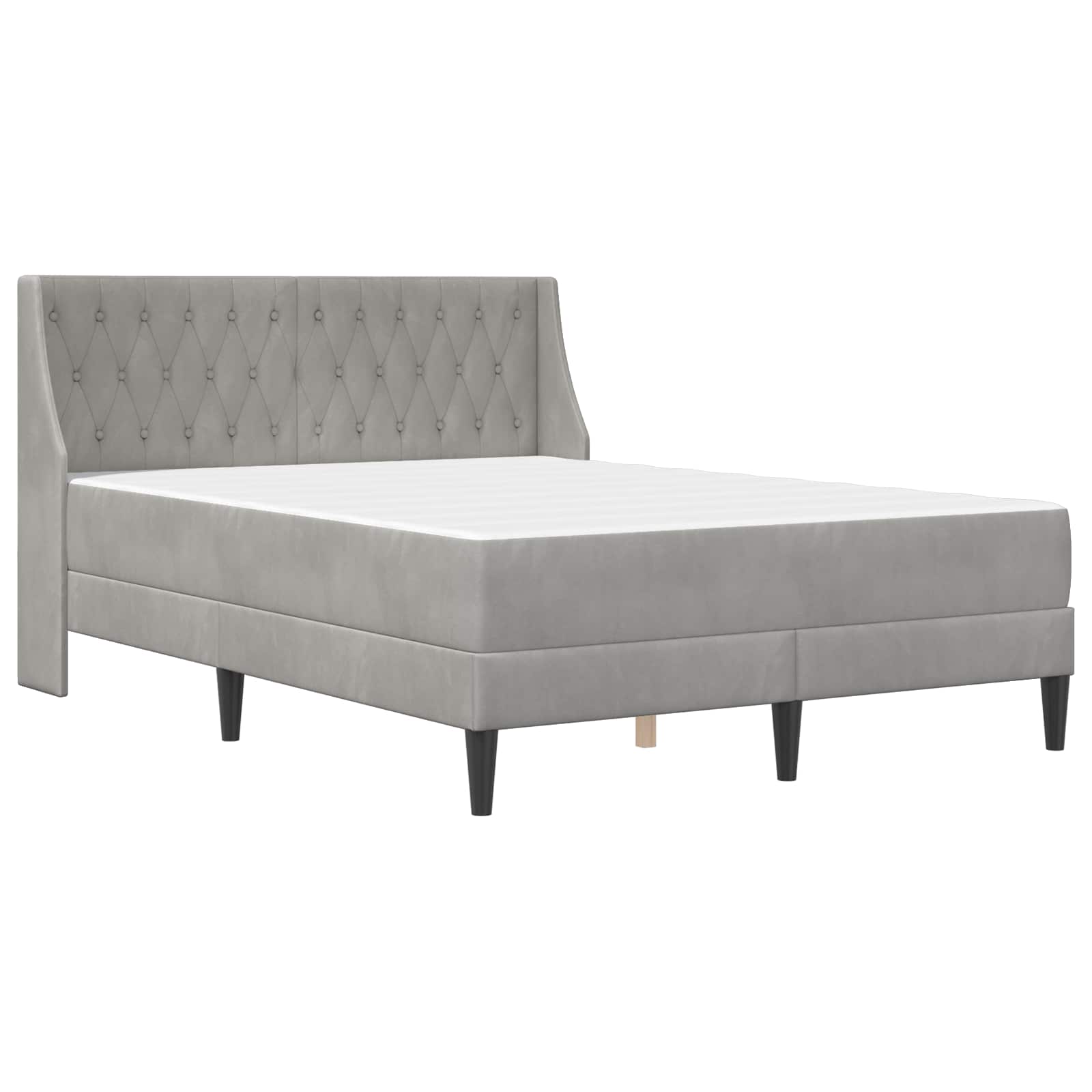 Cadre de lit avec matelas Gris clair 120 x 200 cm Velours - XIOS