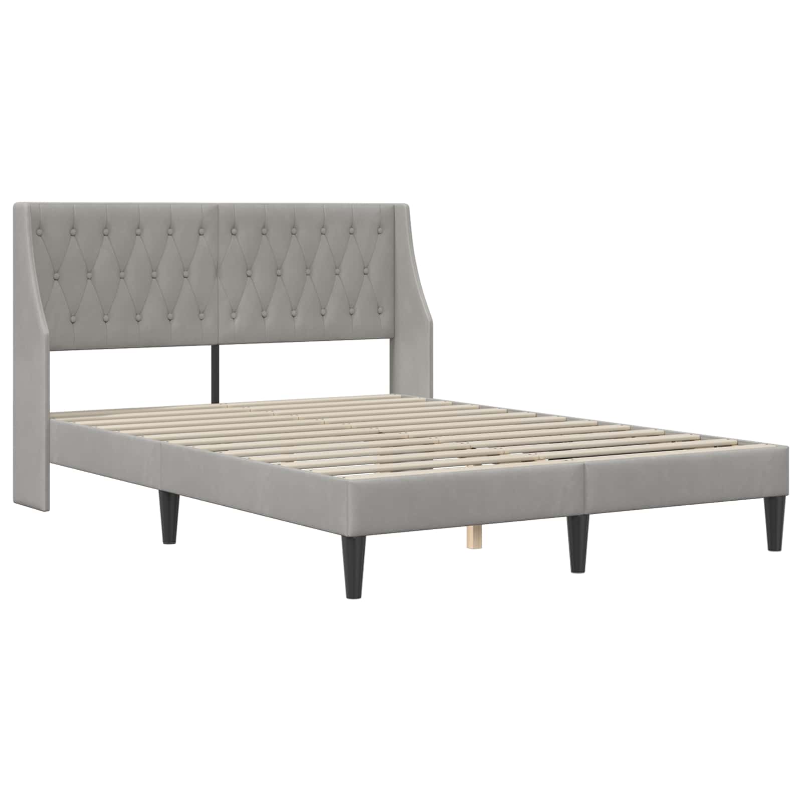 Cadre de lit avec matelas Gris clair 120 x 200 cm Velours - XIOS