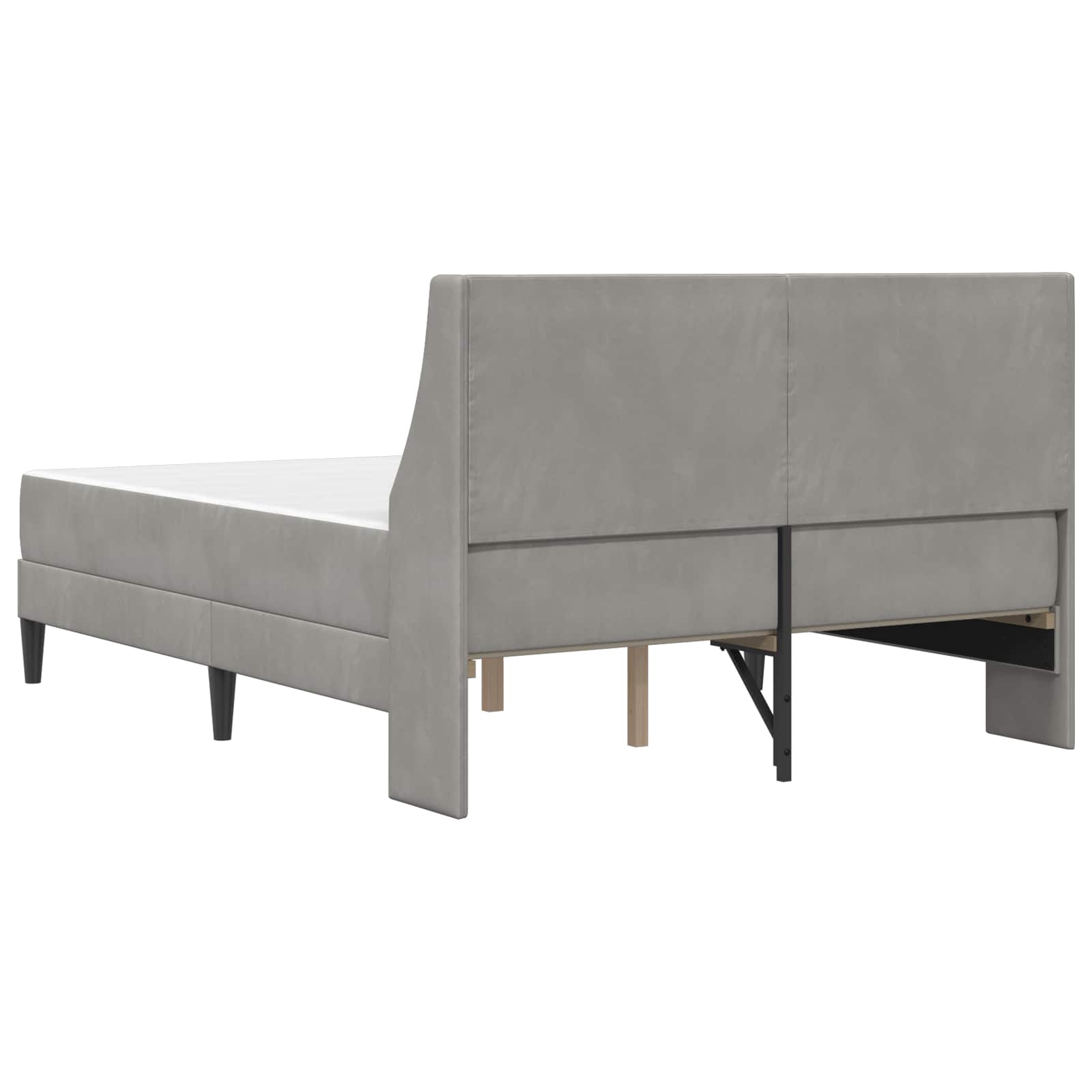 Cadre de lit avec matelas Gris clair 120 x 200 cm Velours - XIOS