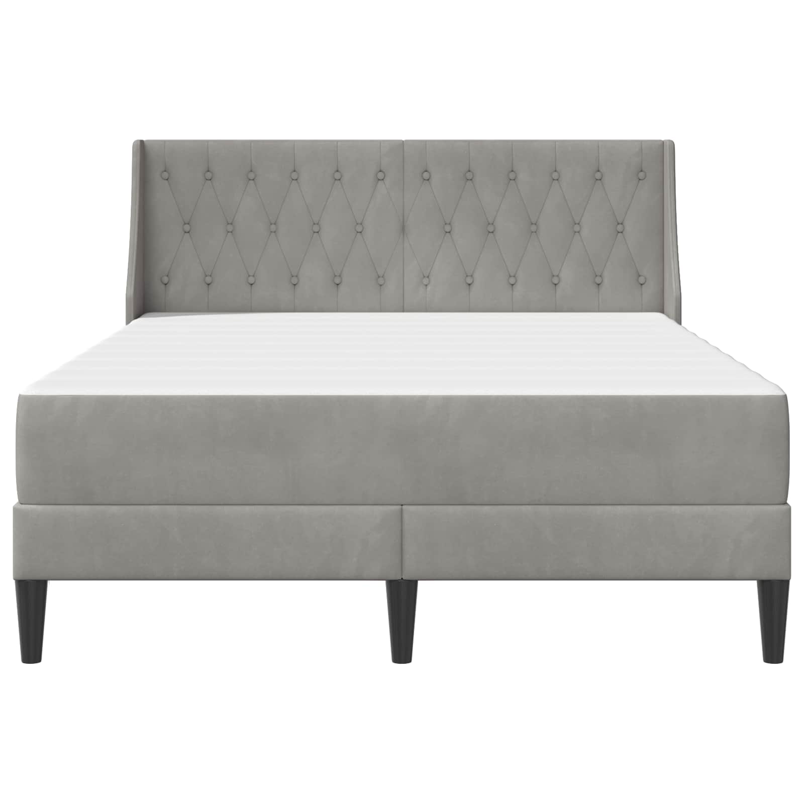 Cadre de lit avec matelas Gris clair 120 x 200 cm Velours - XIOS