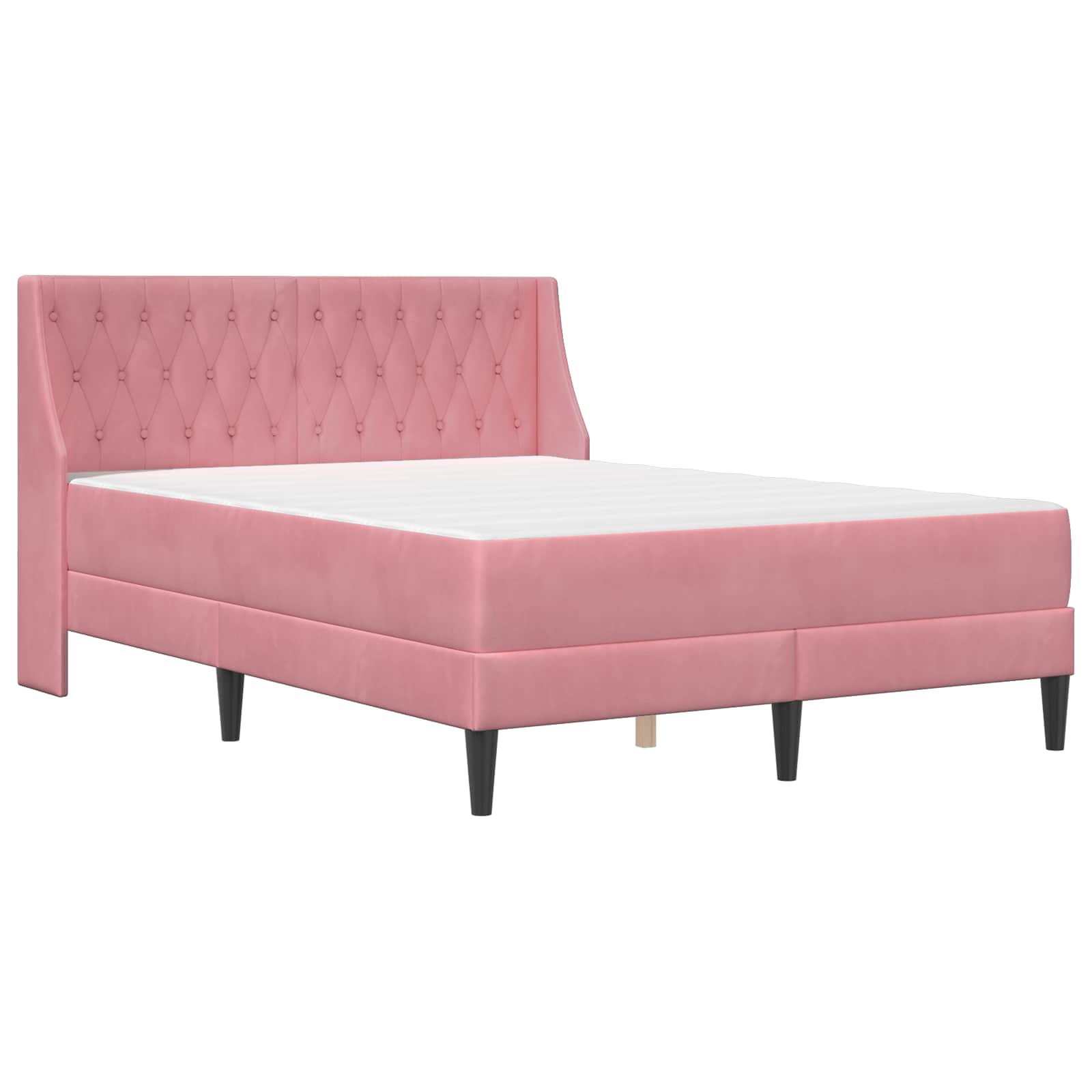 Cadre de lit avec matelas Rose 120 x 200 cm Velours - XIOS