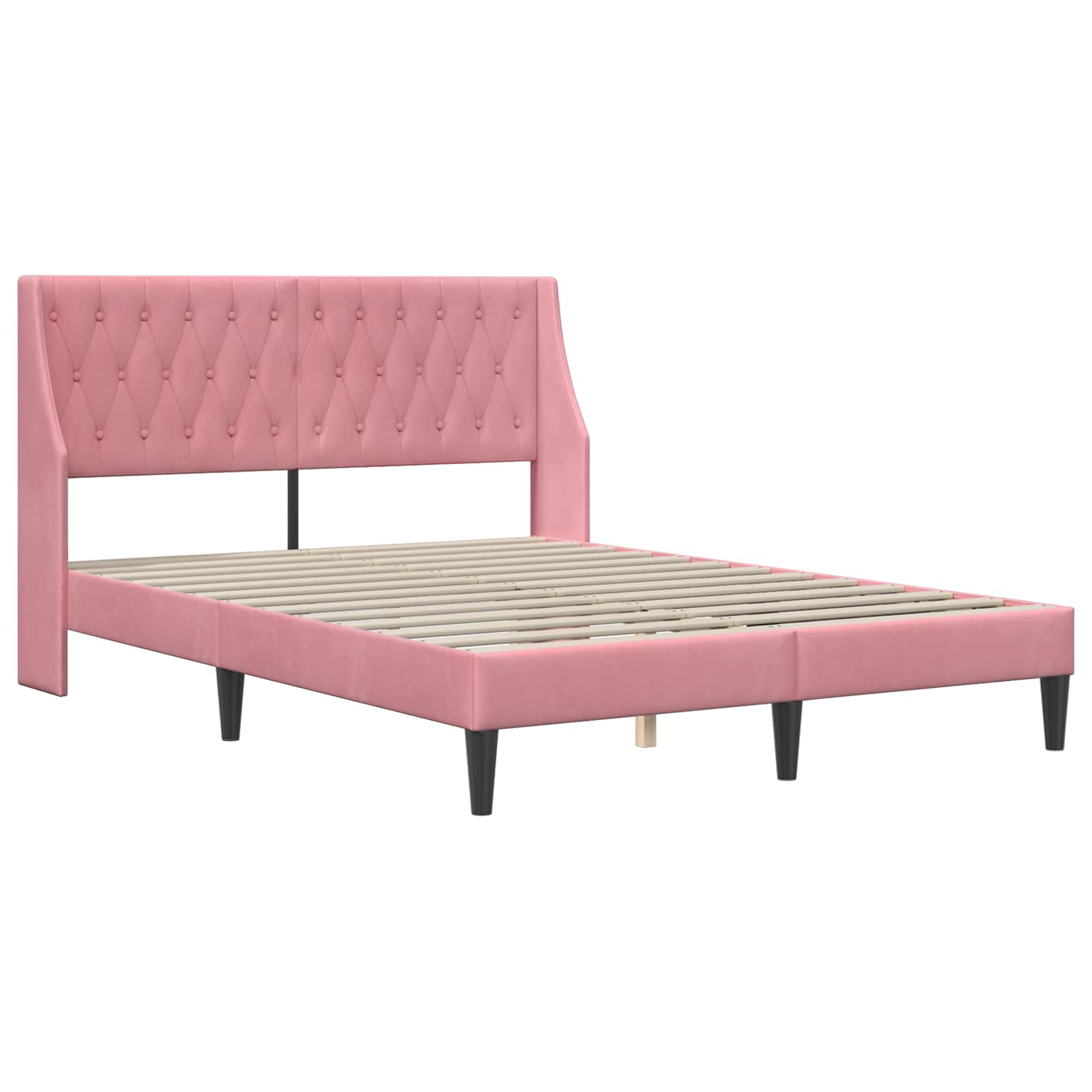 Cadre de lit avec matelas Rose 120 x 200 cm Velours - XIOS