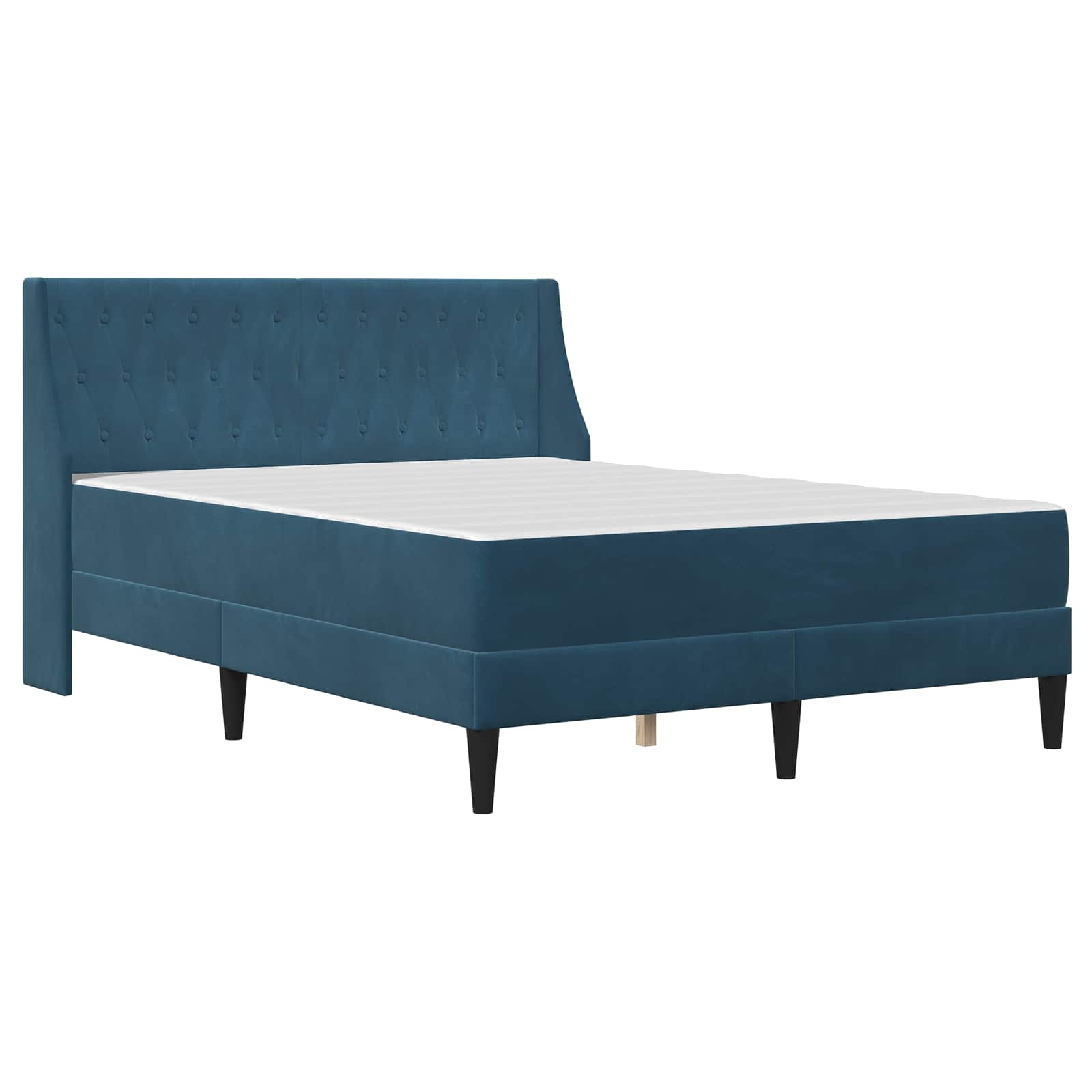 Cadre de lit avec matelas Bleu 120 x 200 cm Velours - XIOS