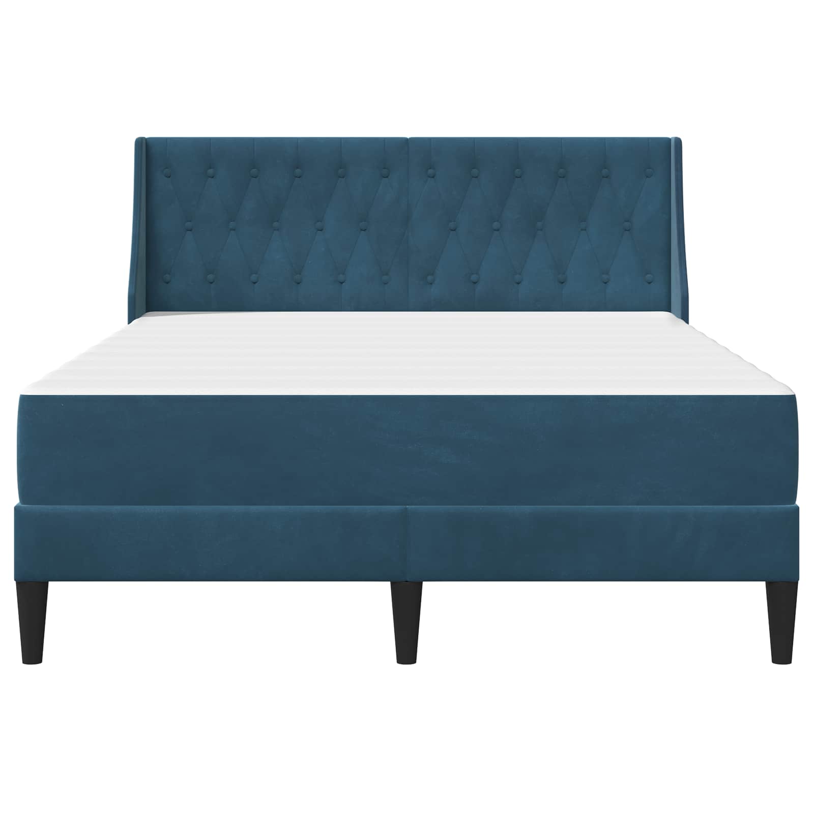 Cadre de lit avec matelas Bleu 120 x 200 cm Velours - XIOS