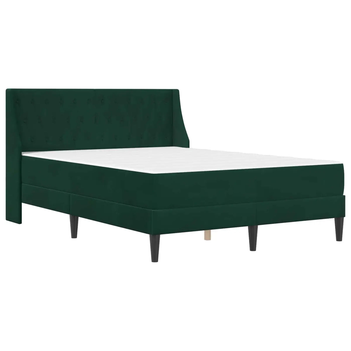 Cadre de lit avec matelas Vert foncé 140 x 200 cm Velours - XIOS