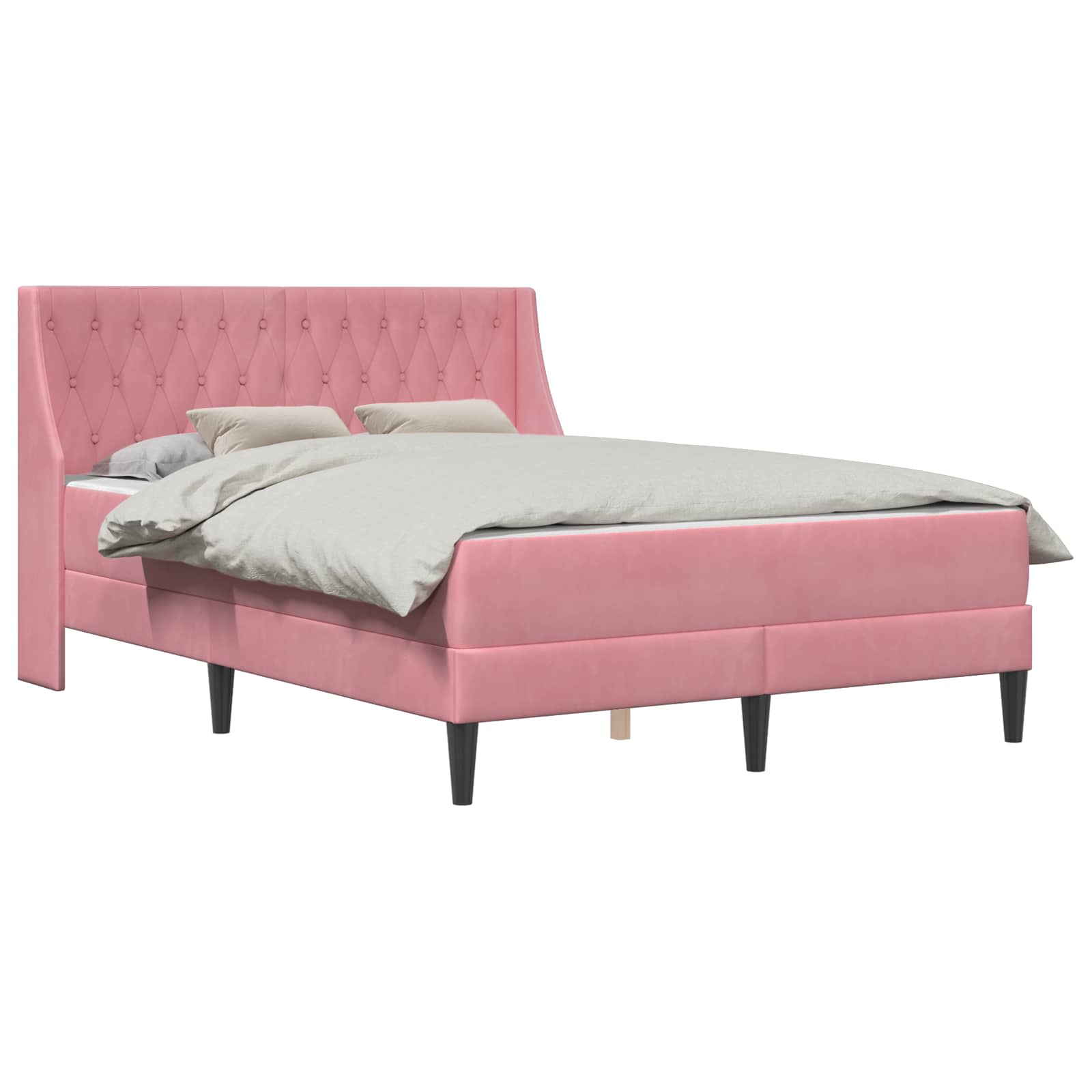 Cadre de lit avec matelas Montage mural 2 pcs Rose Velours - XIOS