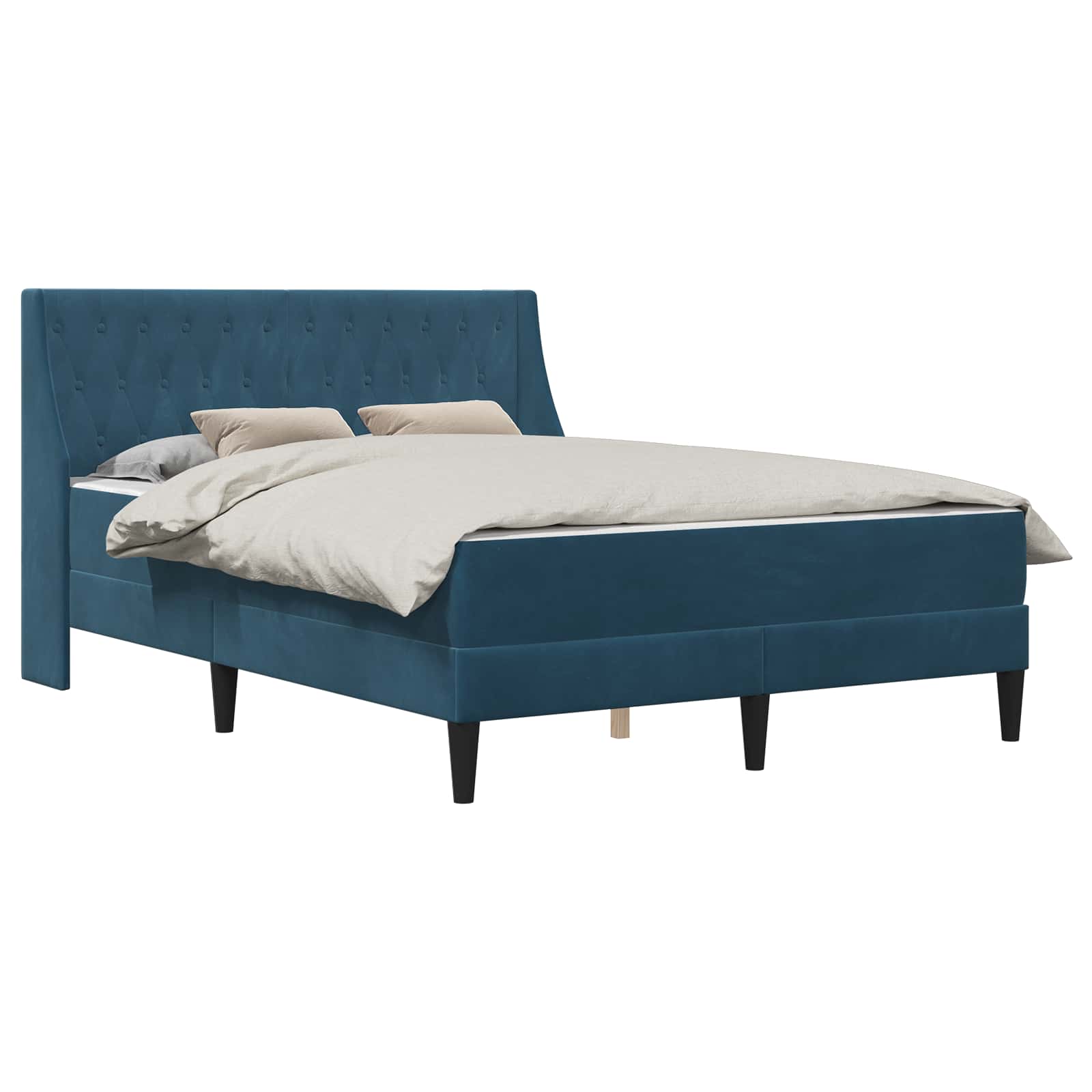 Cadre de lit avec matelas Montage mural 2 pcs Bleu Velours - XIOS