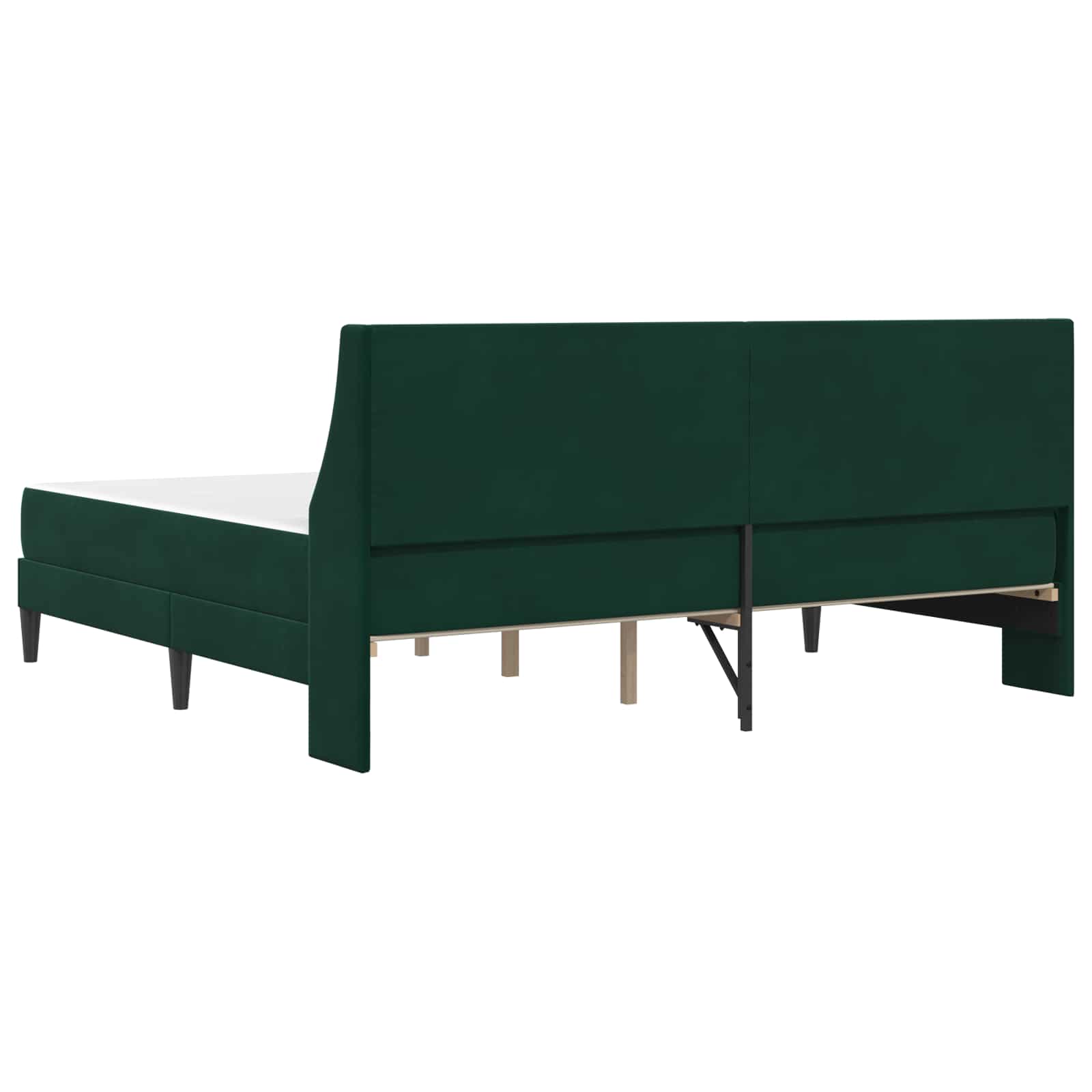 Cadre de lit avec matelas Vert foncé 200 x 200 cm Velours - XIOS
