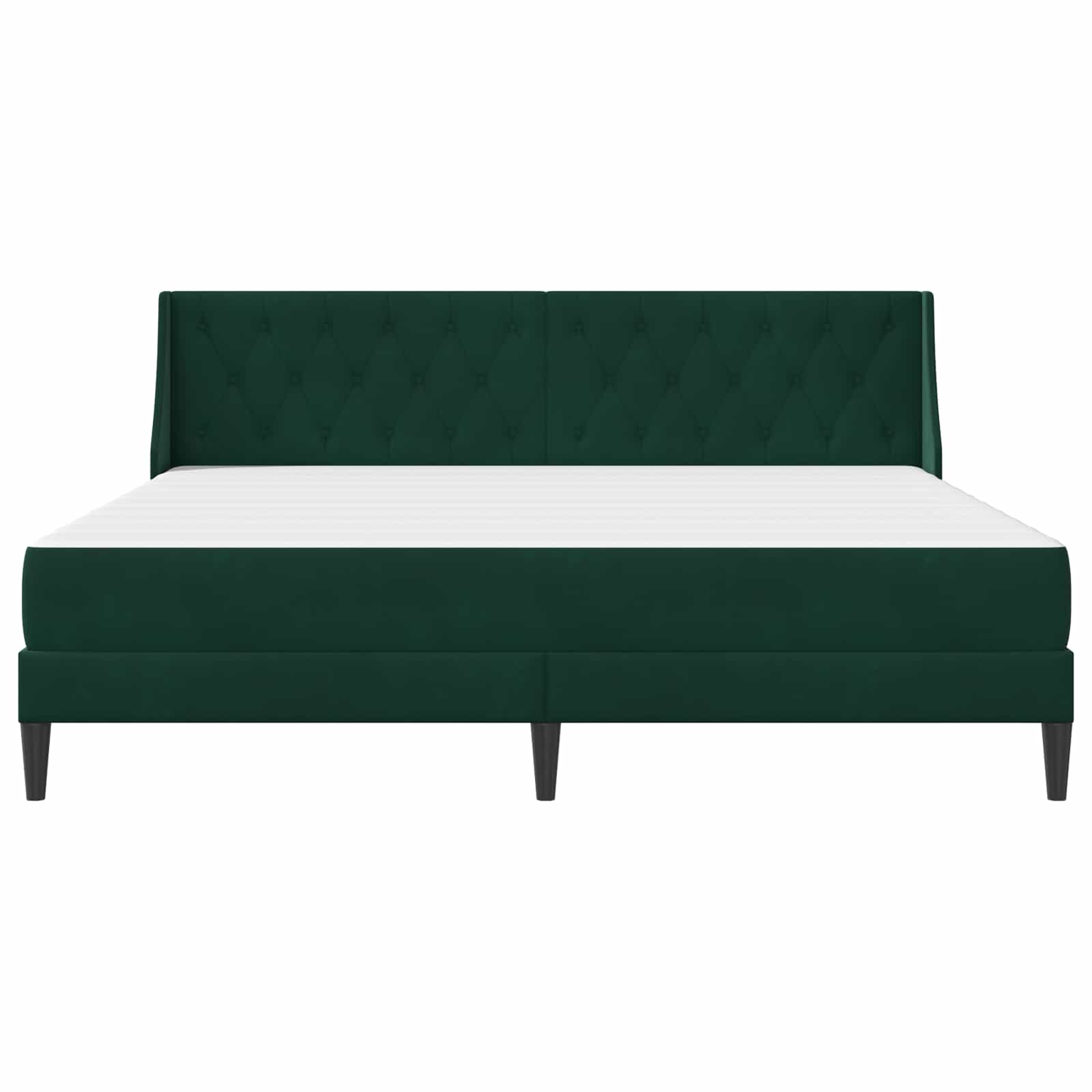 Cadre de lit avec matelas Vert foncé 200 x 200 cm Velours - XIOS