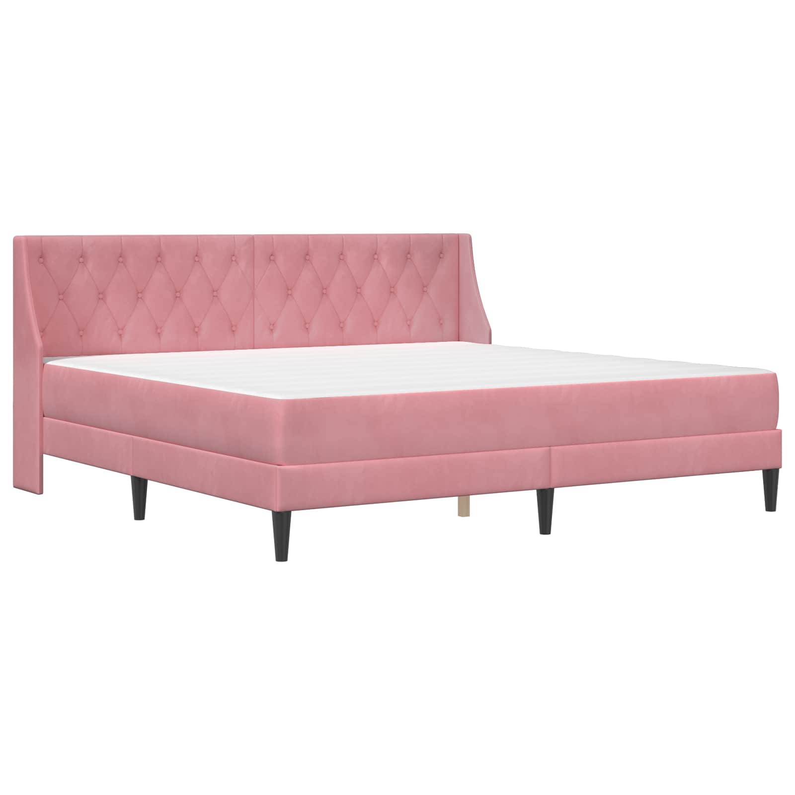 Cadre de lit avec matelas Rose 200 x 200 cm Velours - XIOS