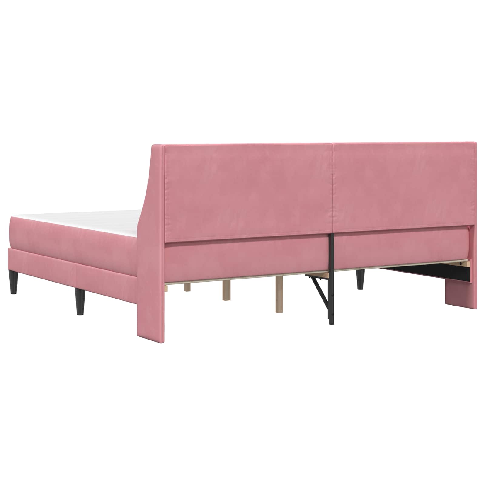 Cadre de lit avec matelas Rose 200 x 200 cm Velours - XIOS