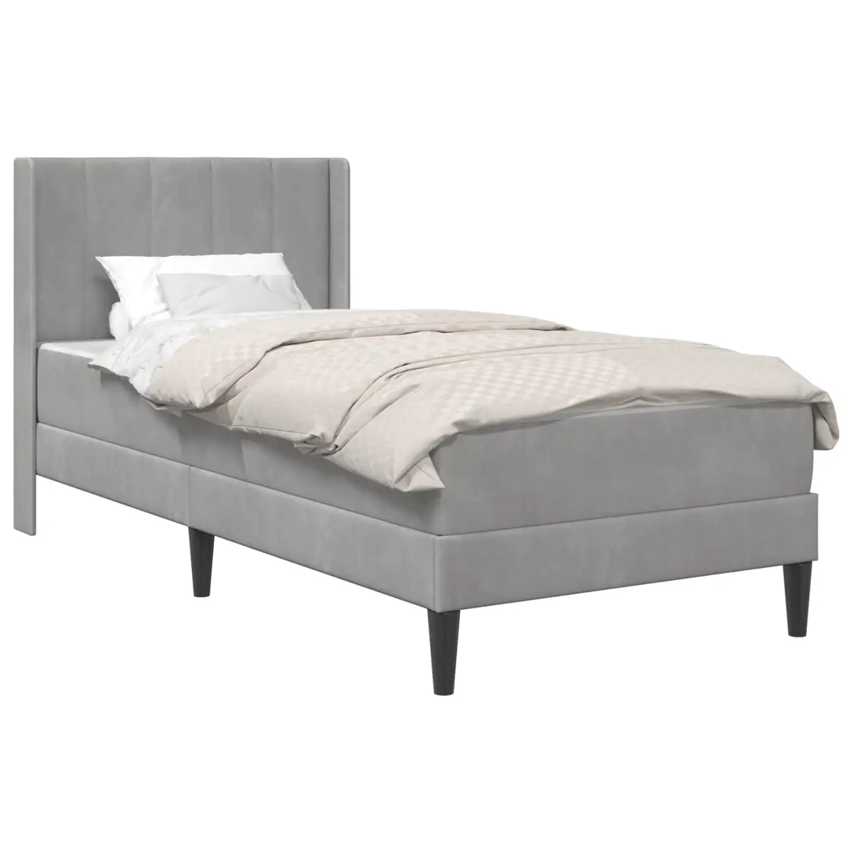 Cadre de lit avec matelas Gris clair 80 x 200 cm Velours - XIOS