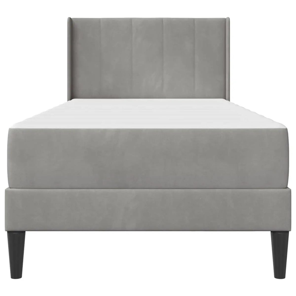 Cadre de lit avec matelas Gris clair 80 x 200 cm Velours - XIOS