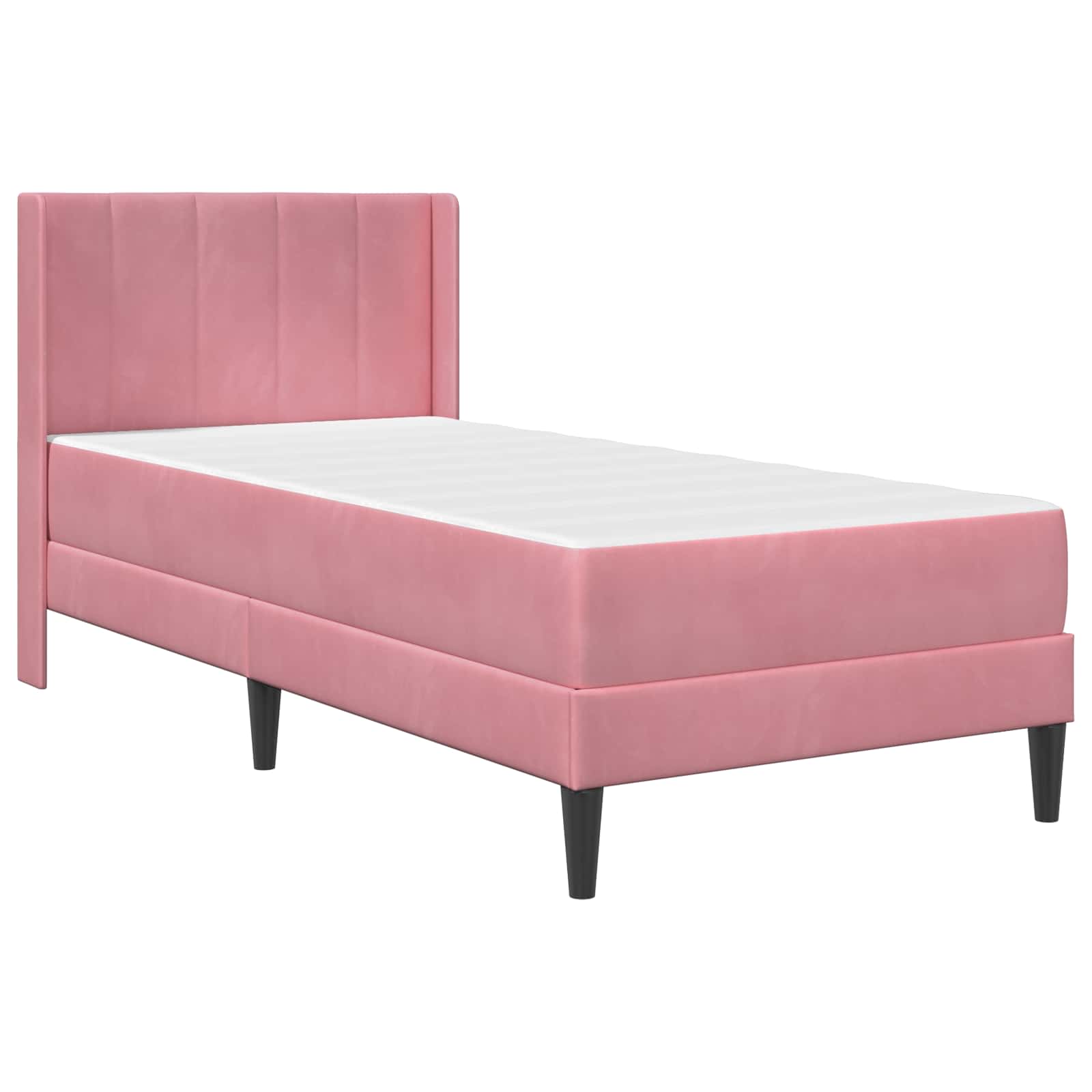 Cadre de lit avec matelas Rose 90 x 190 cm Velours