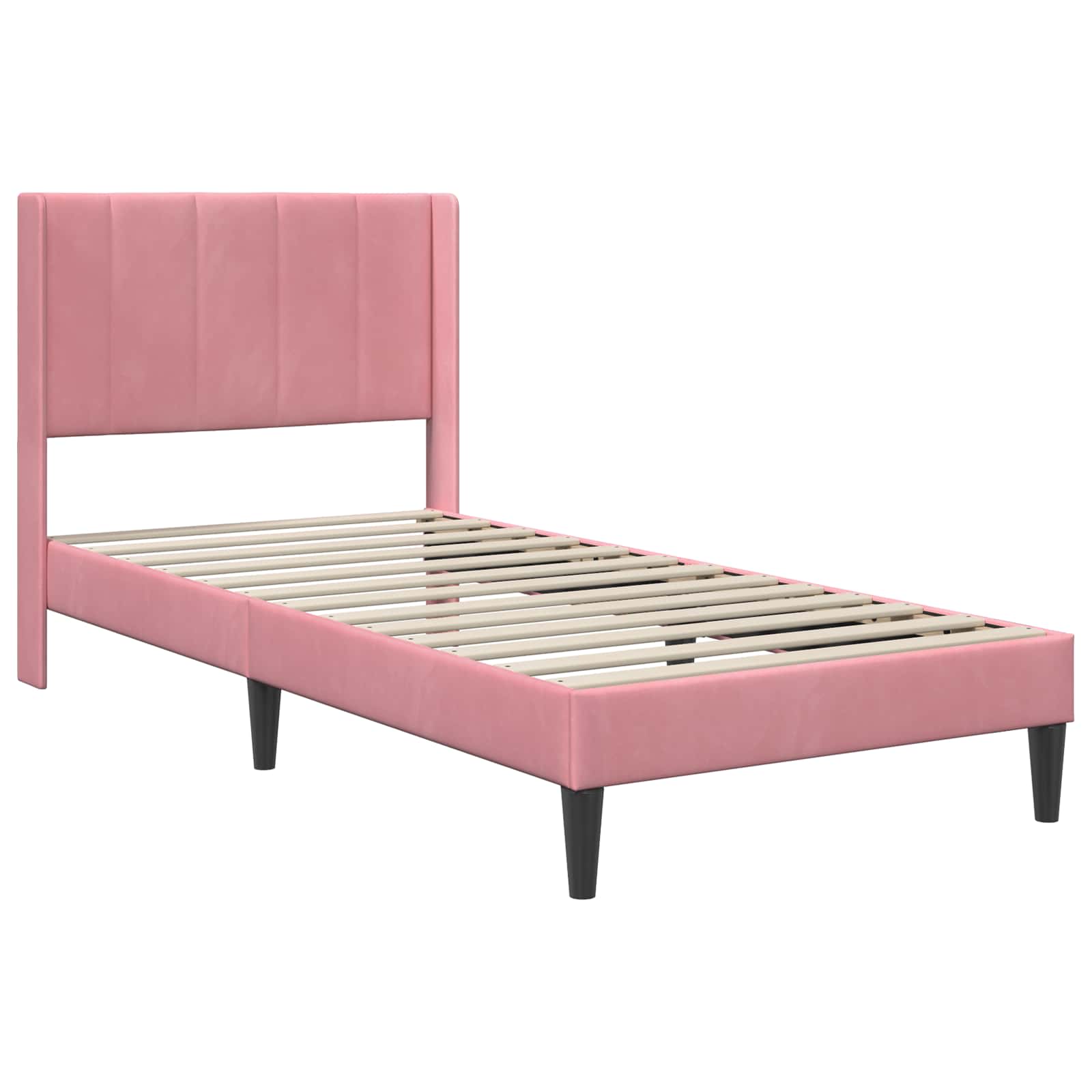 Cadre de lit avec matelas Rose 90 x 190 cm Velours