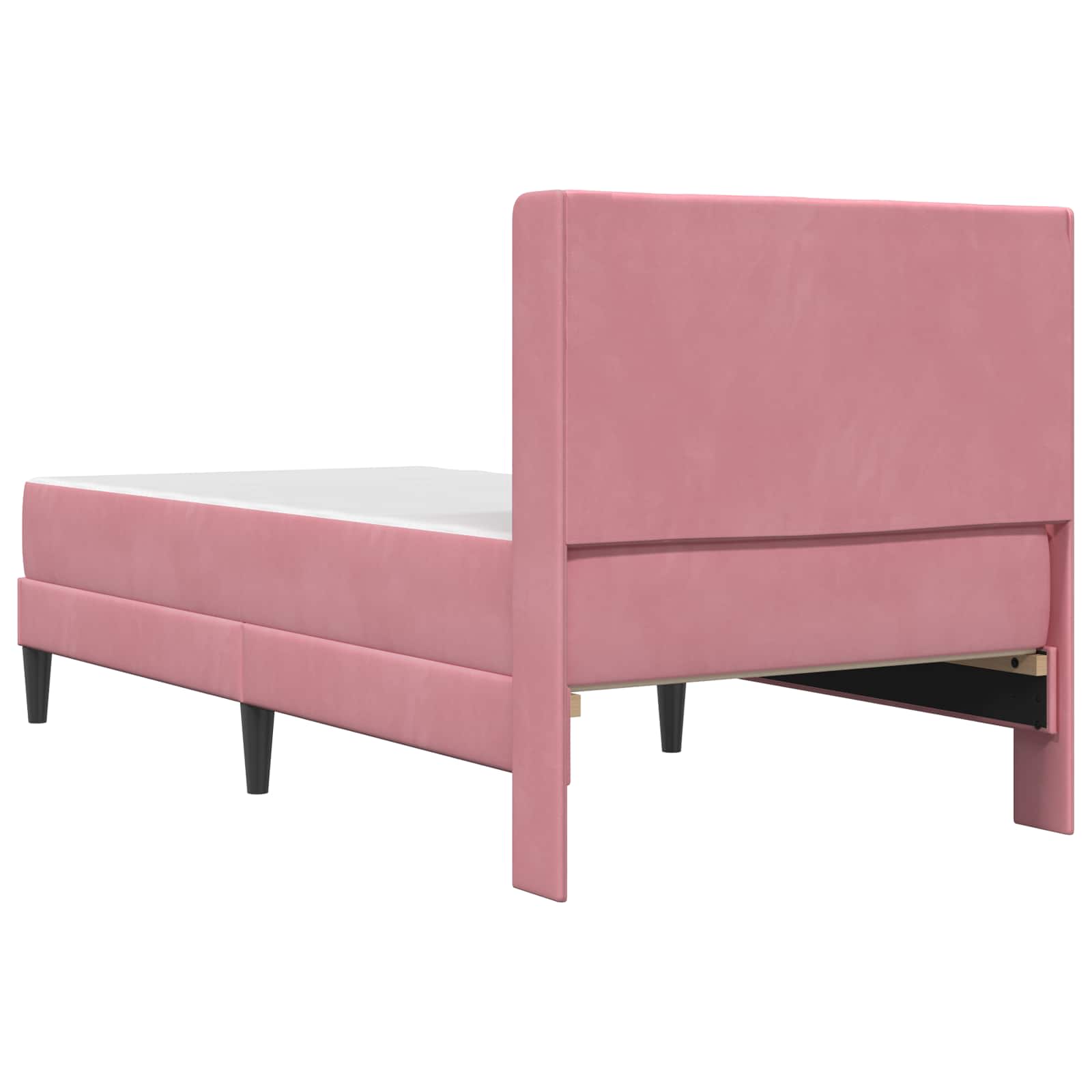Cadre de lit avec matelas Rose 90 x 190 cm Velours