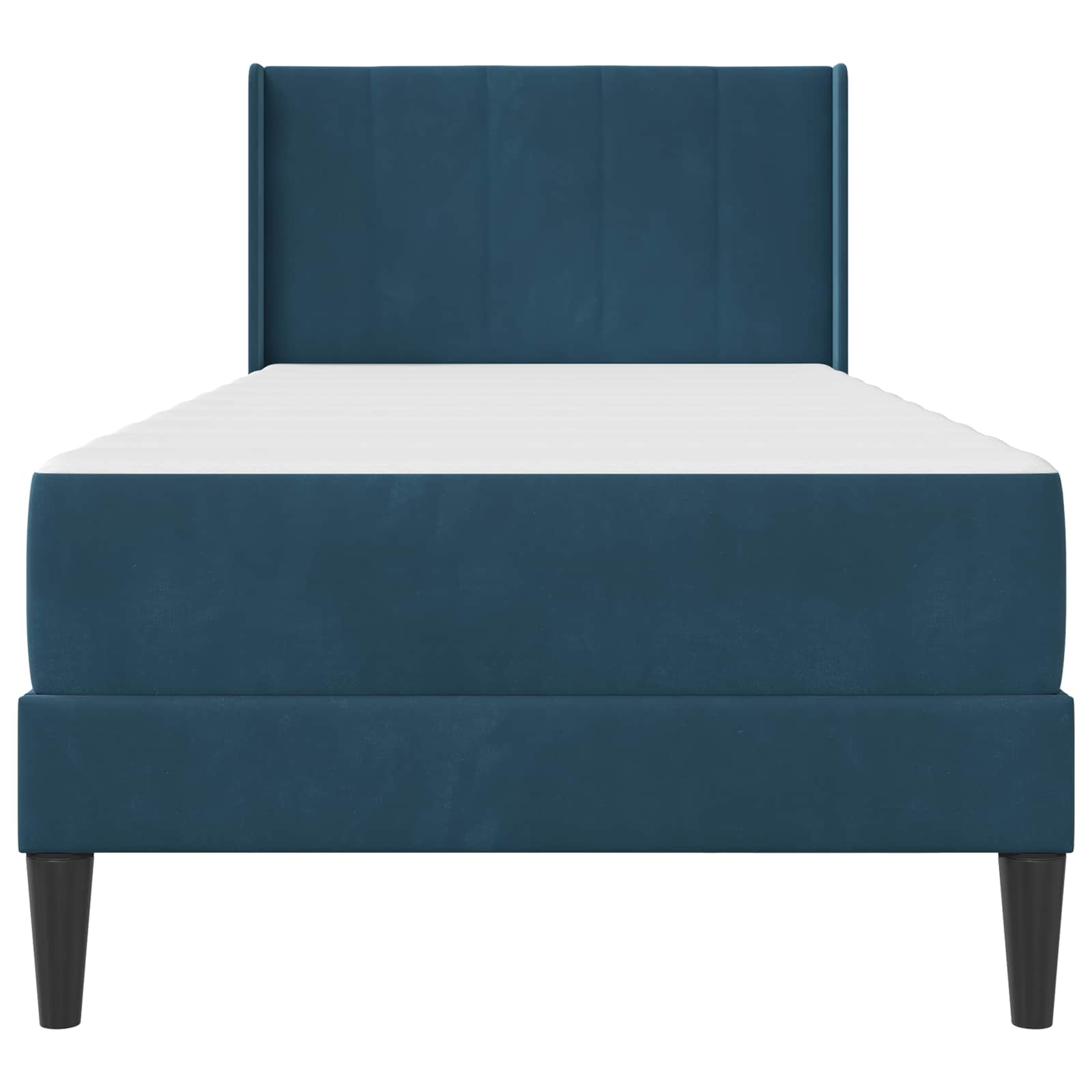 Cadre de lit avec matelas avec tête de lit 2 pcs Bleu Velours - XIOS