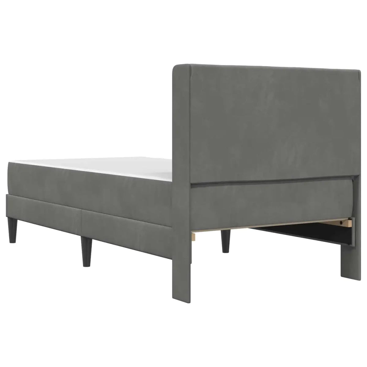 Cadre de lit avec matelas Gris foncé 100 x 200 cm Velours - XIOS