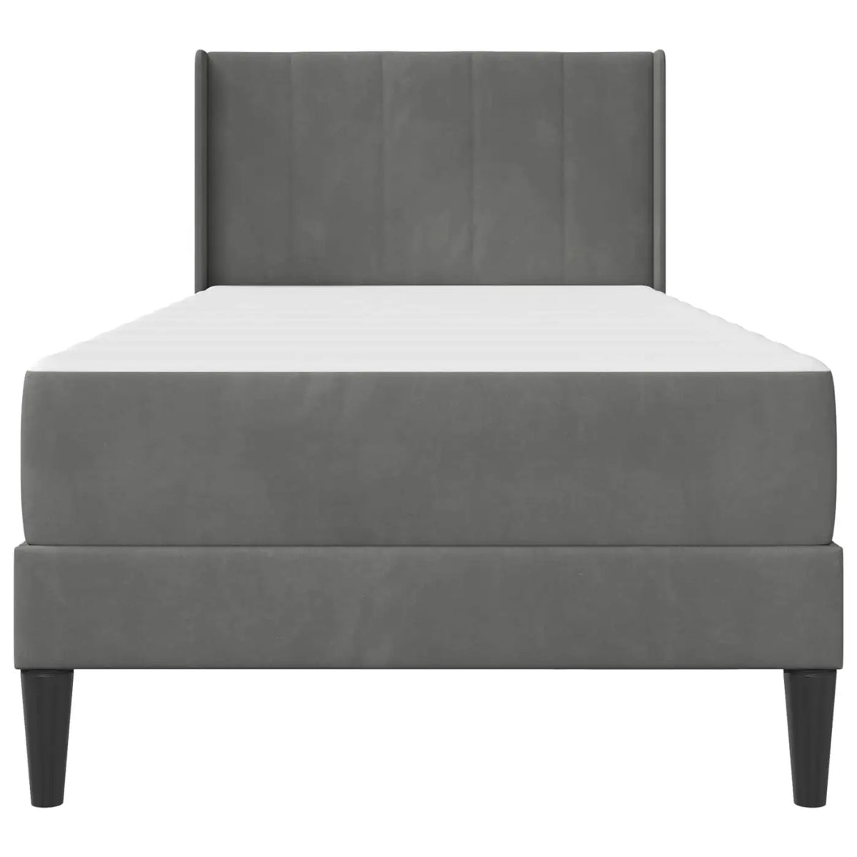 Cadre de lit avec matelas Gris foncé 100 x 200 cm Velours - XIOS