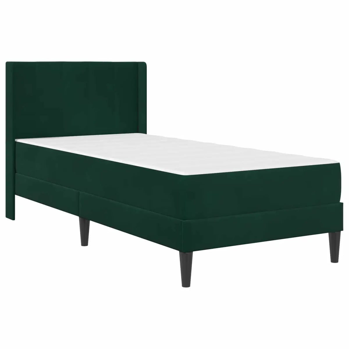 Cadre de lit avec matelas Vert foncé 100 x 200 cm Velours - XIOS