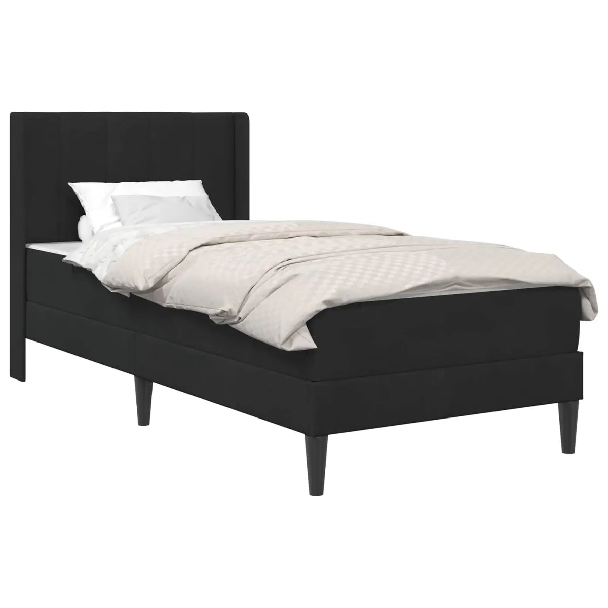 Cadre de lit avec matelas Noir 100 x 200 cm Velours - XIOS