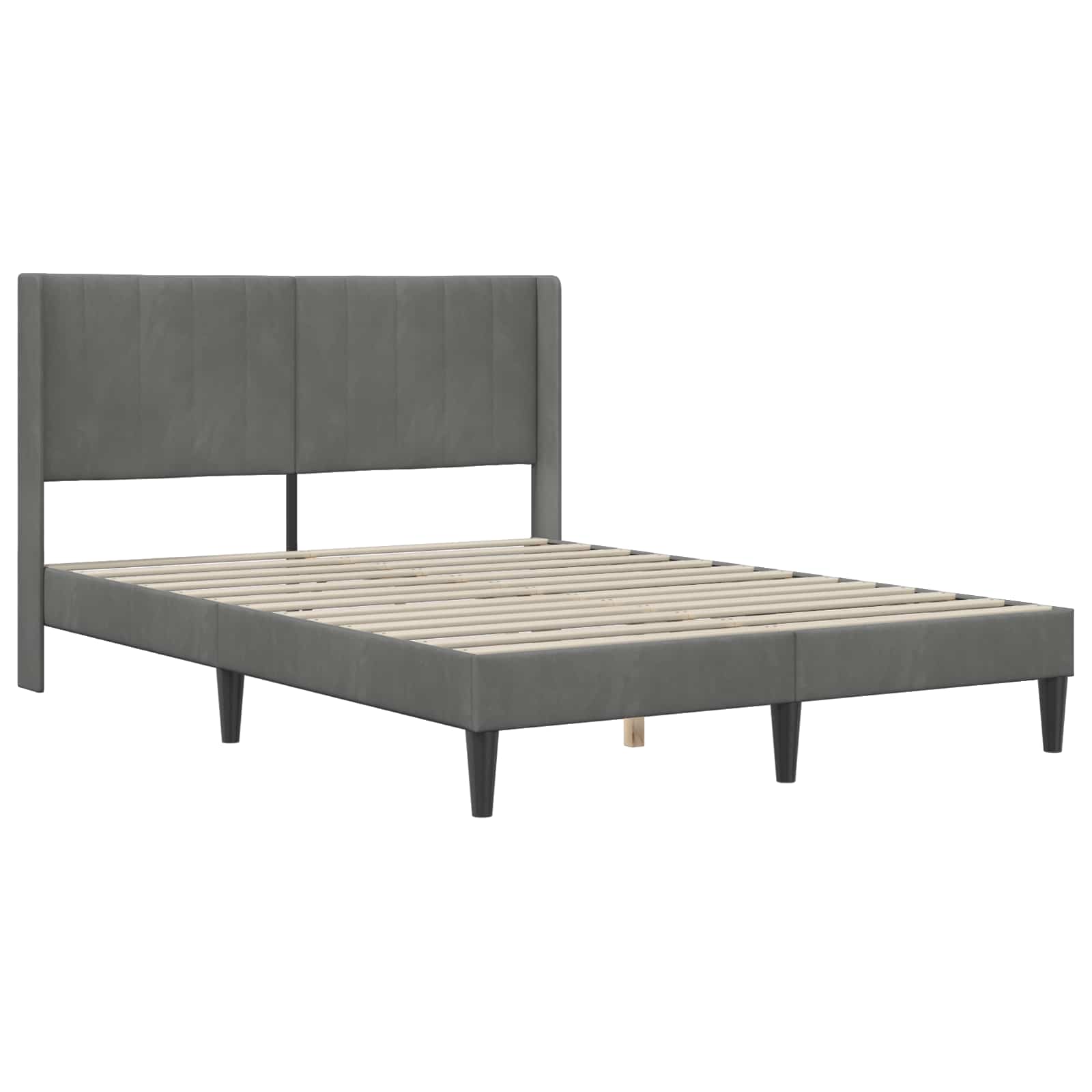 Cadre de lit avec matelas Gris foncé 120 x 190 cm Velours - XIOS
