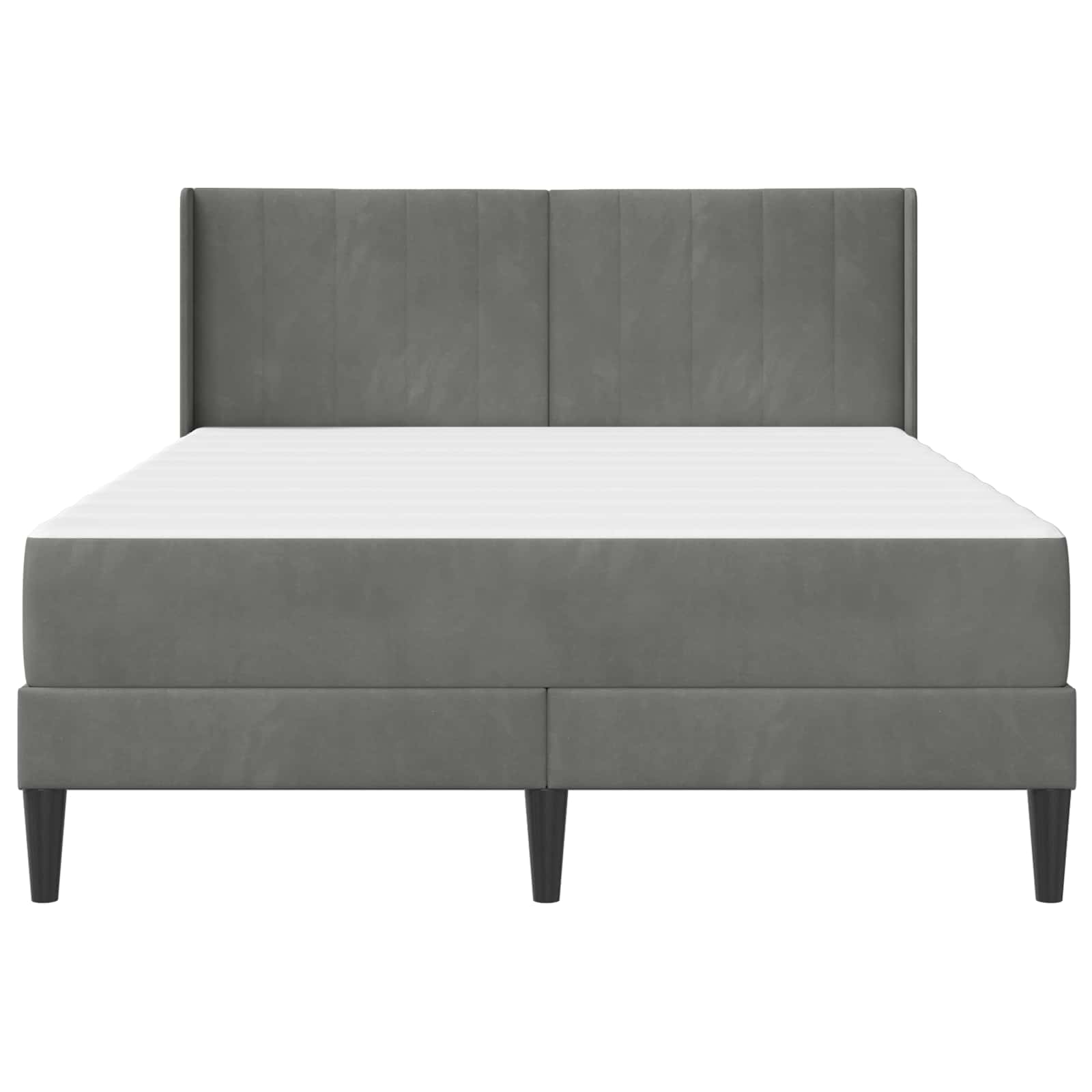 Cadre de lit avec matelas Gris foncé 120 x 190 cm Velours - XIOS