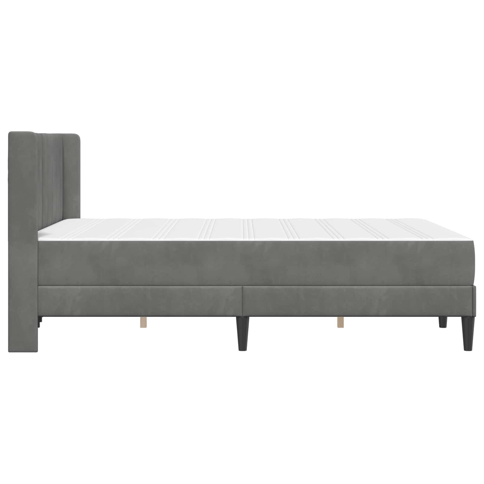 Cadre de lit avec matelas Gris foncé 120 x 190 cm Velours - XIOS