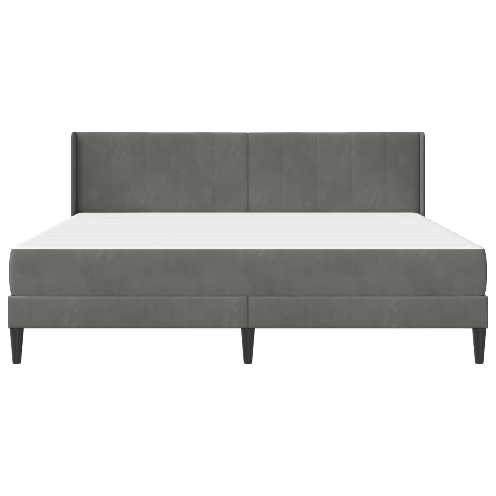 Cadre de lit avec matelas Gris foncé 200 x 200 cm Velours - XIOS