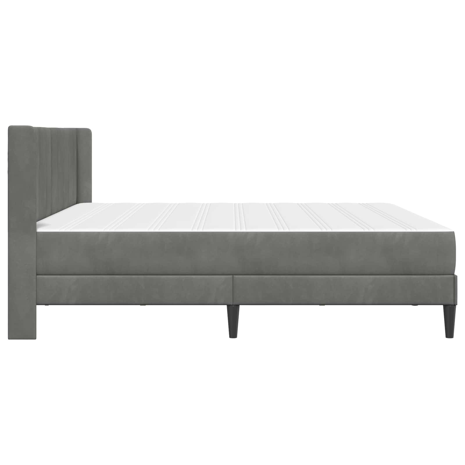 Cadre de lit avec matelas Gris foncé 200 x 200 cm Velours - XIOS