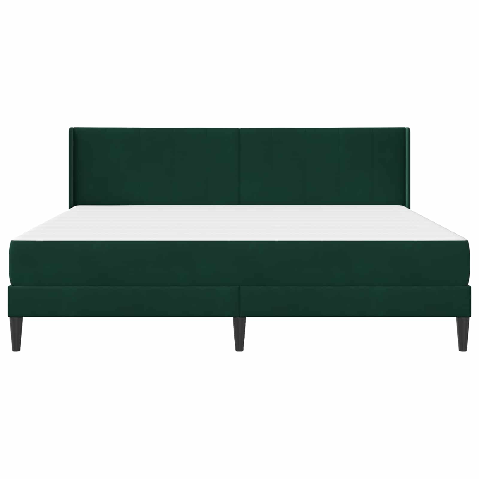 Cadre de lit avec matelas Vert foncé 200 x 200 cm Velours - XIOS