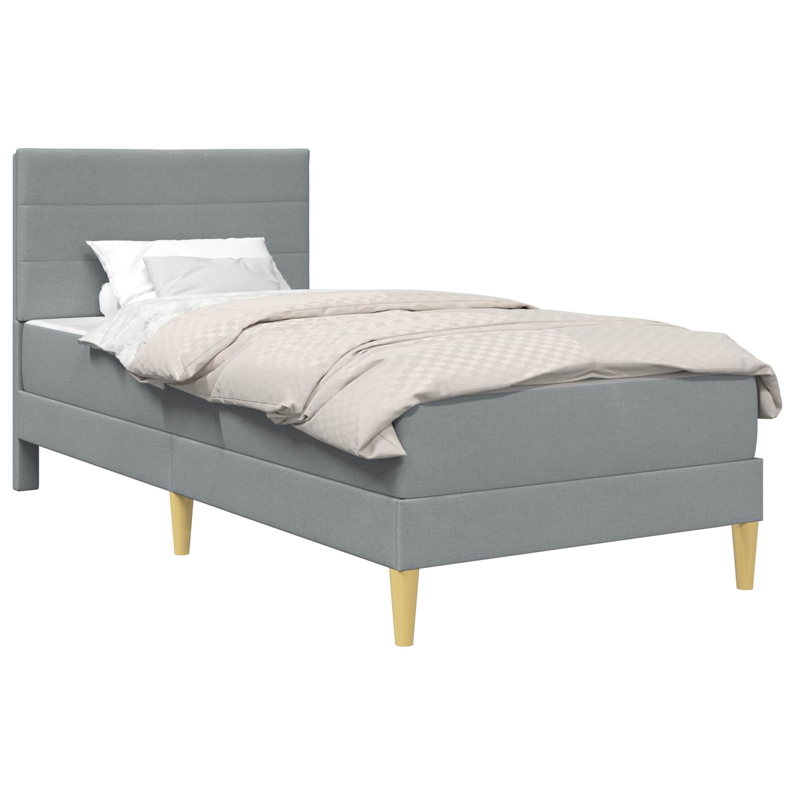 Cadre de lit Gris clair 90 x 190 cm Polyester - XIOS