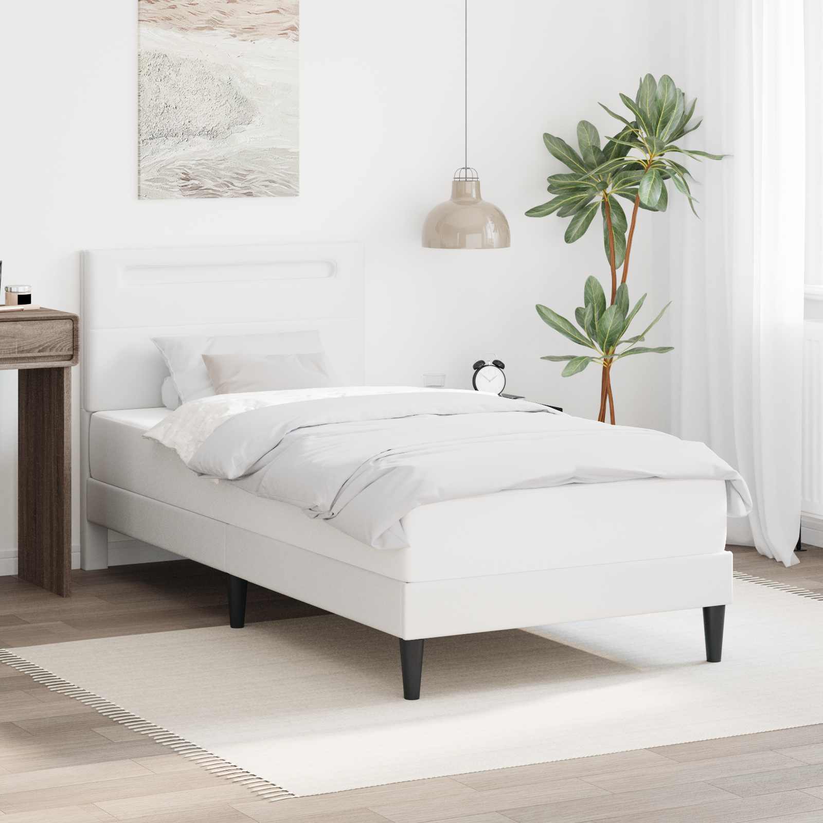 Cadre de lit avec bandes LED Blanc 80 x 200 cm Simili cuir - XIOS